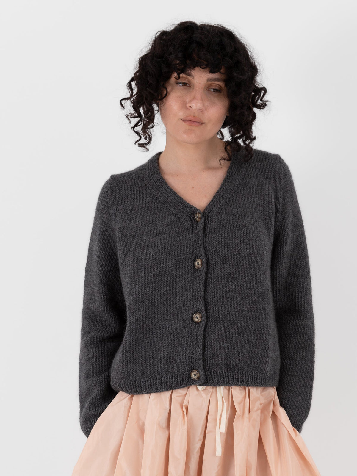 Nitto Nino OSW Cardigan in Anthracite Grey - NITTO at Worthwhile - shop CARDIGAN
