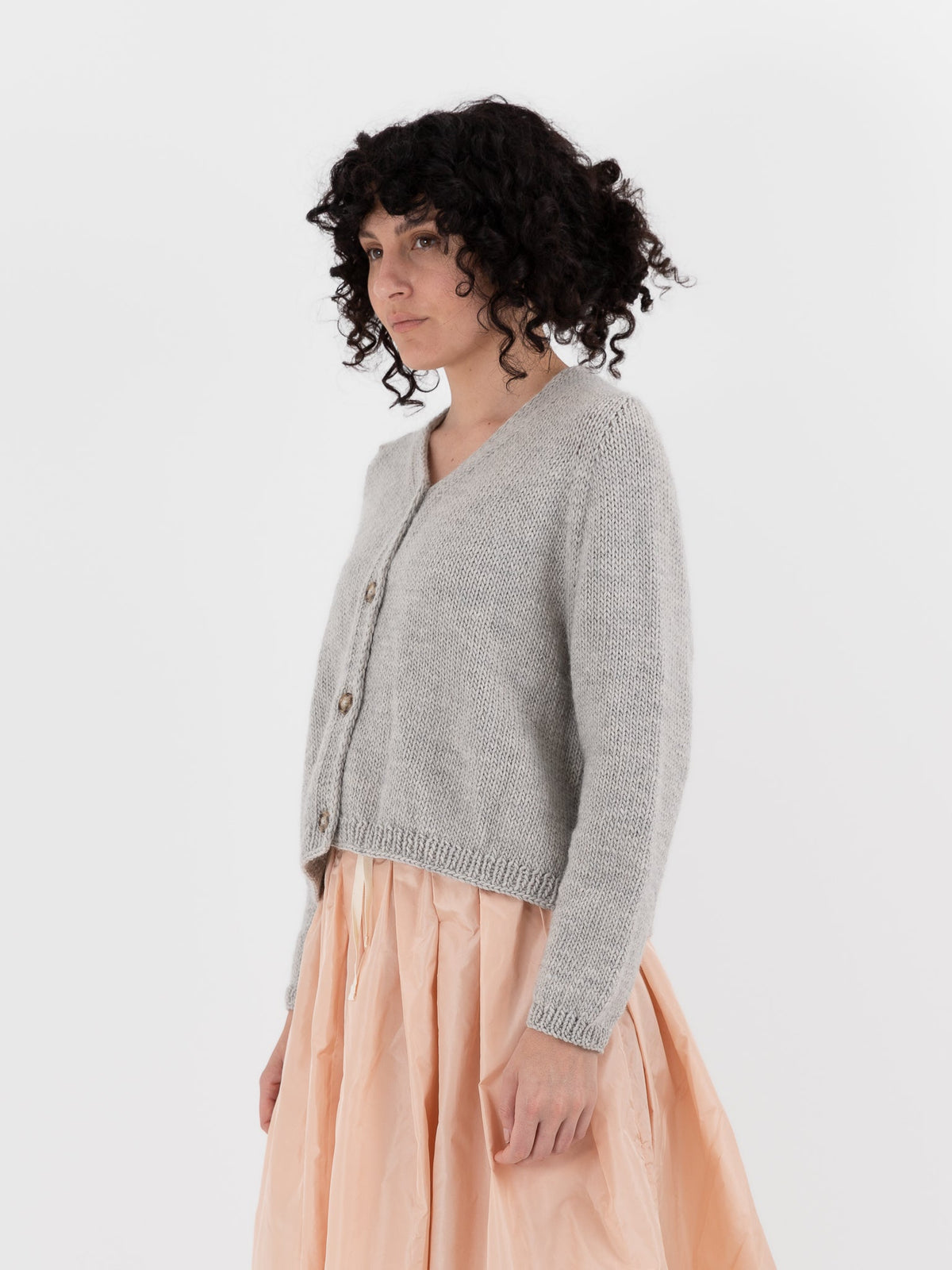Nitto Nino OSW Cardigan in Light Grey - NITTO at Worthwhile - shop CARDIGAN