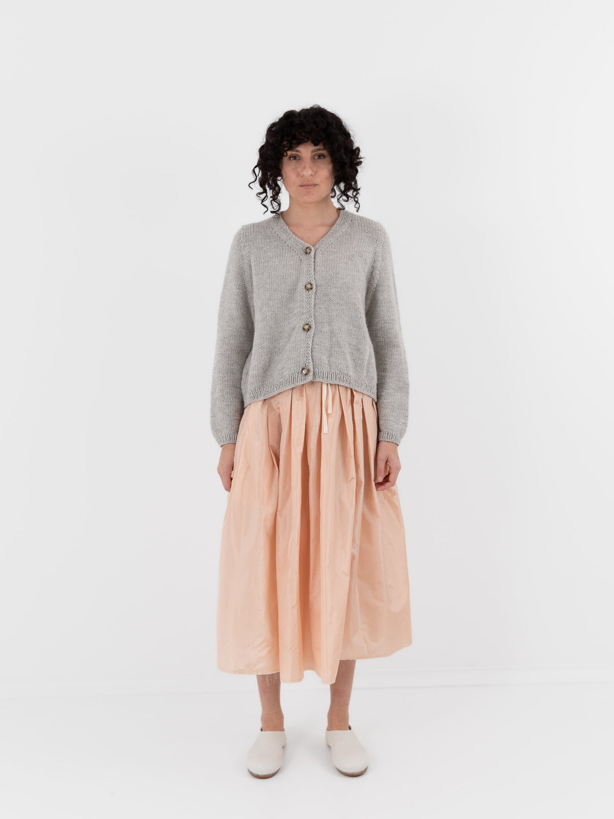 Nitto Nino OSW Cardigan in Light Grey - NITTO at Worthwhile - shop CARDIGAN