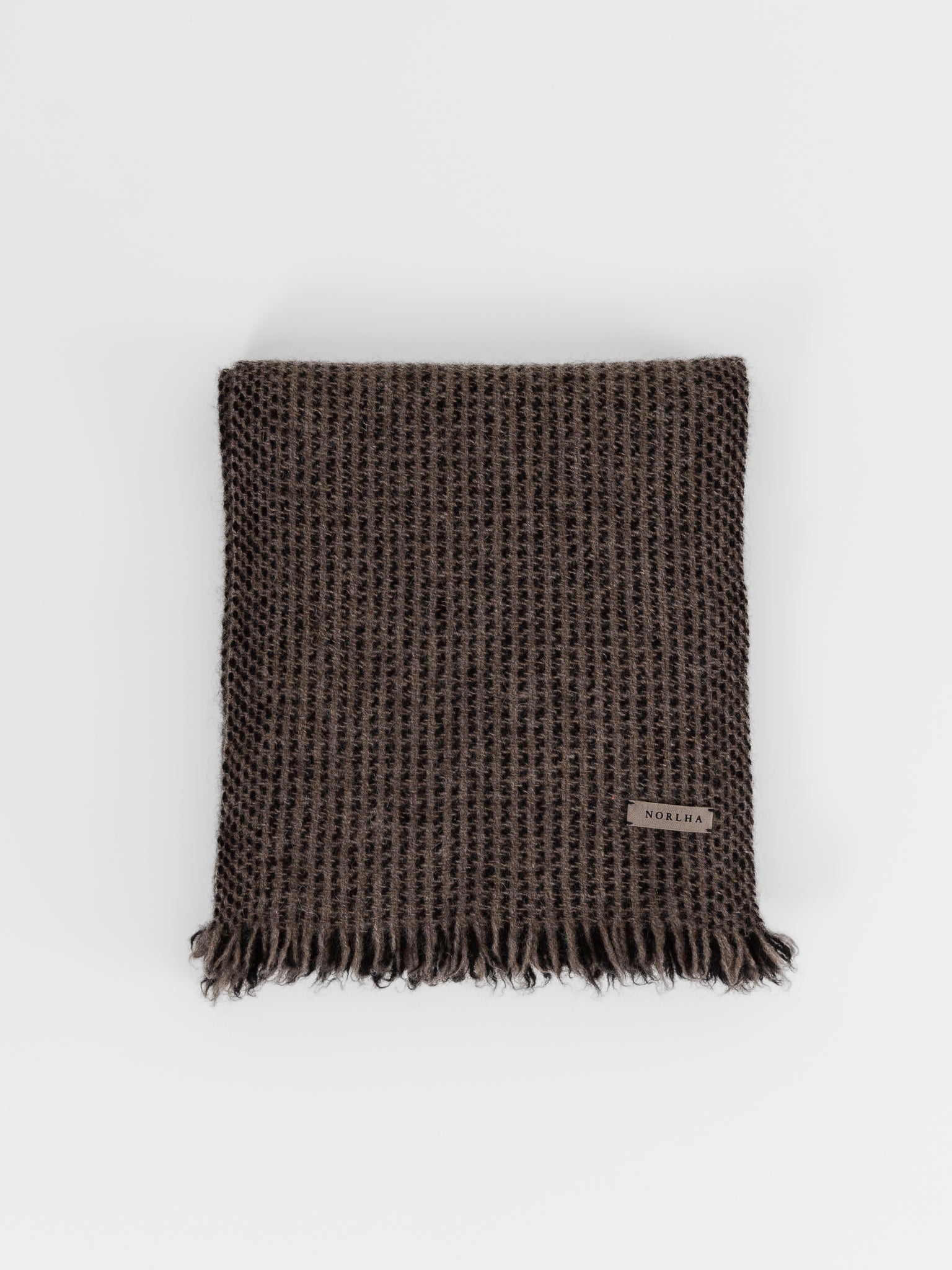 Norlha Nomad Pilgrimage Scarf in Black and Natural Yak Grey - NORLHA at Worthwhile - shop SCARF