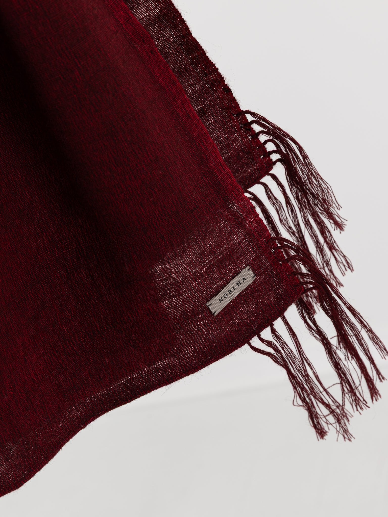 Norlha Village Light Tassels Scarf in Monk Red - NORLHA at Worthwhile - shop SCARF