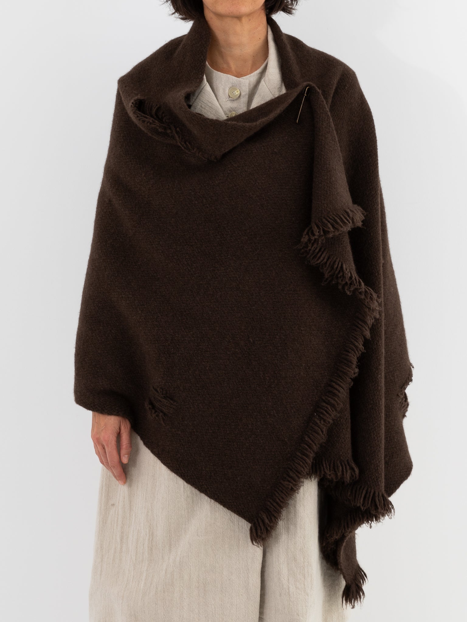 Norlha Handspun Flock Scarf in Natural Yak Brown - NORLHA at Worthwhile - shop SCARF