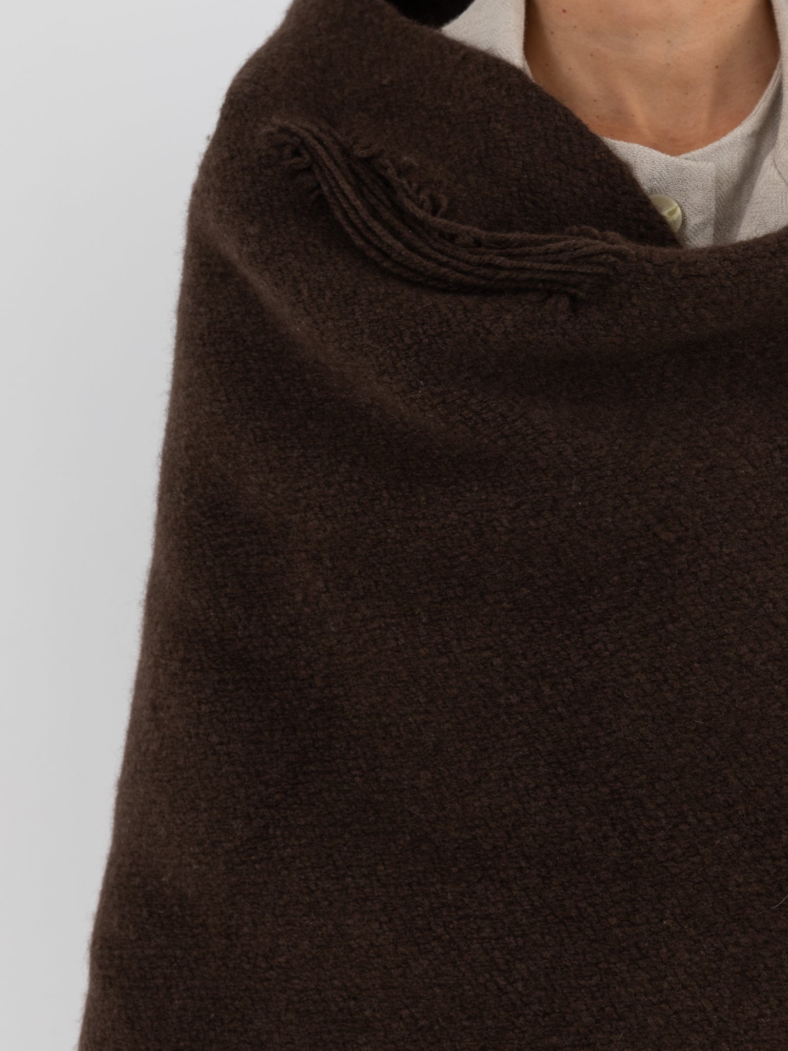 Norlha Handspun Flock Scarf in Natural Yak Brown - NORLHA at Worthwhile - shop SCARF