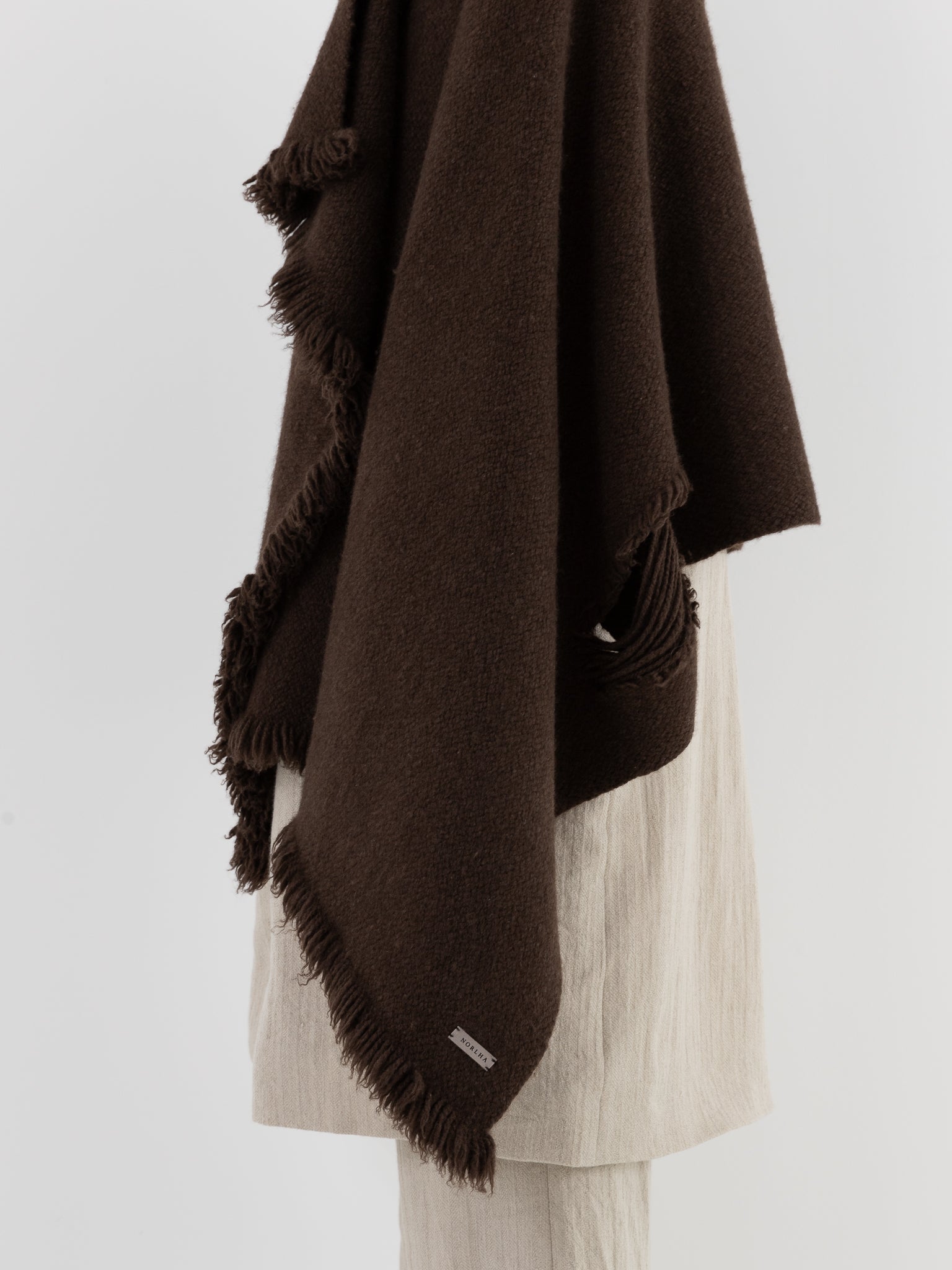 Norlha Handspun Flock Scarf in Natural Yak Brown - NORLHA at Worthwhile - shop SCARF