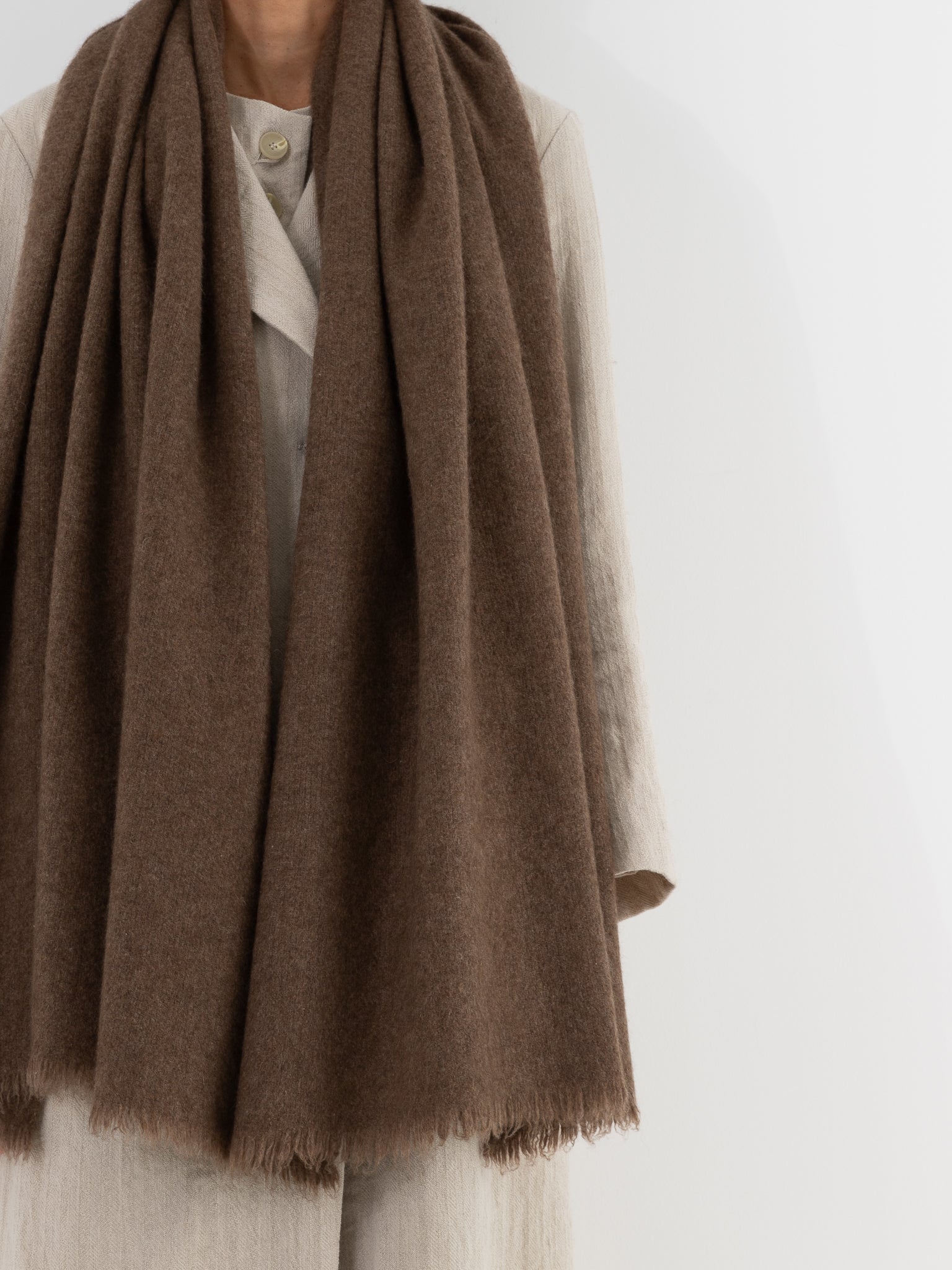 Norlha Nomad Net Boiled Scarf in Natural Yak Golden Brown - NORLHA at Worthwhile - shop SCARF