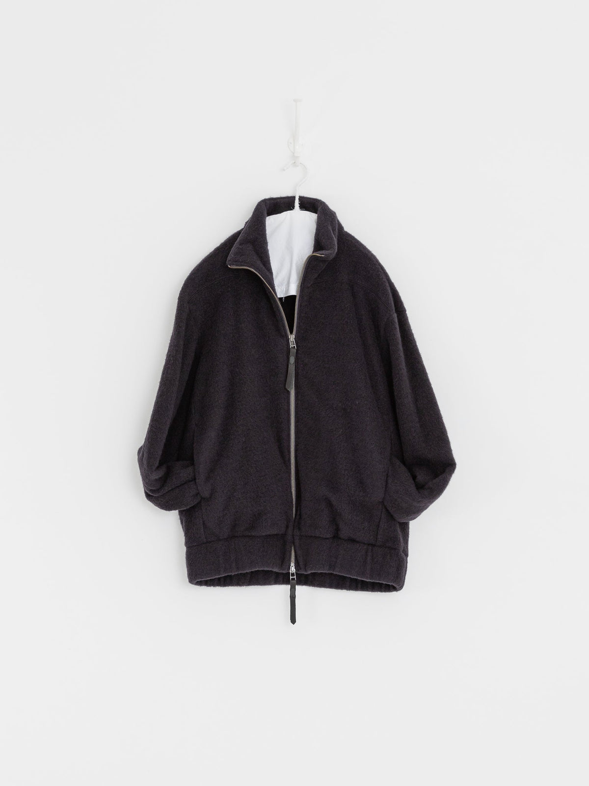 POLYPLOID Highneck Blouson B in Dark Navy - POLYPLOID at Worthwhile - shop TOP