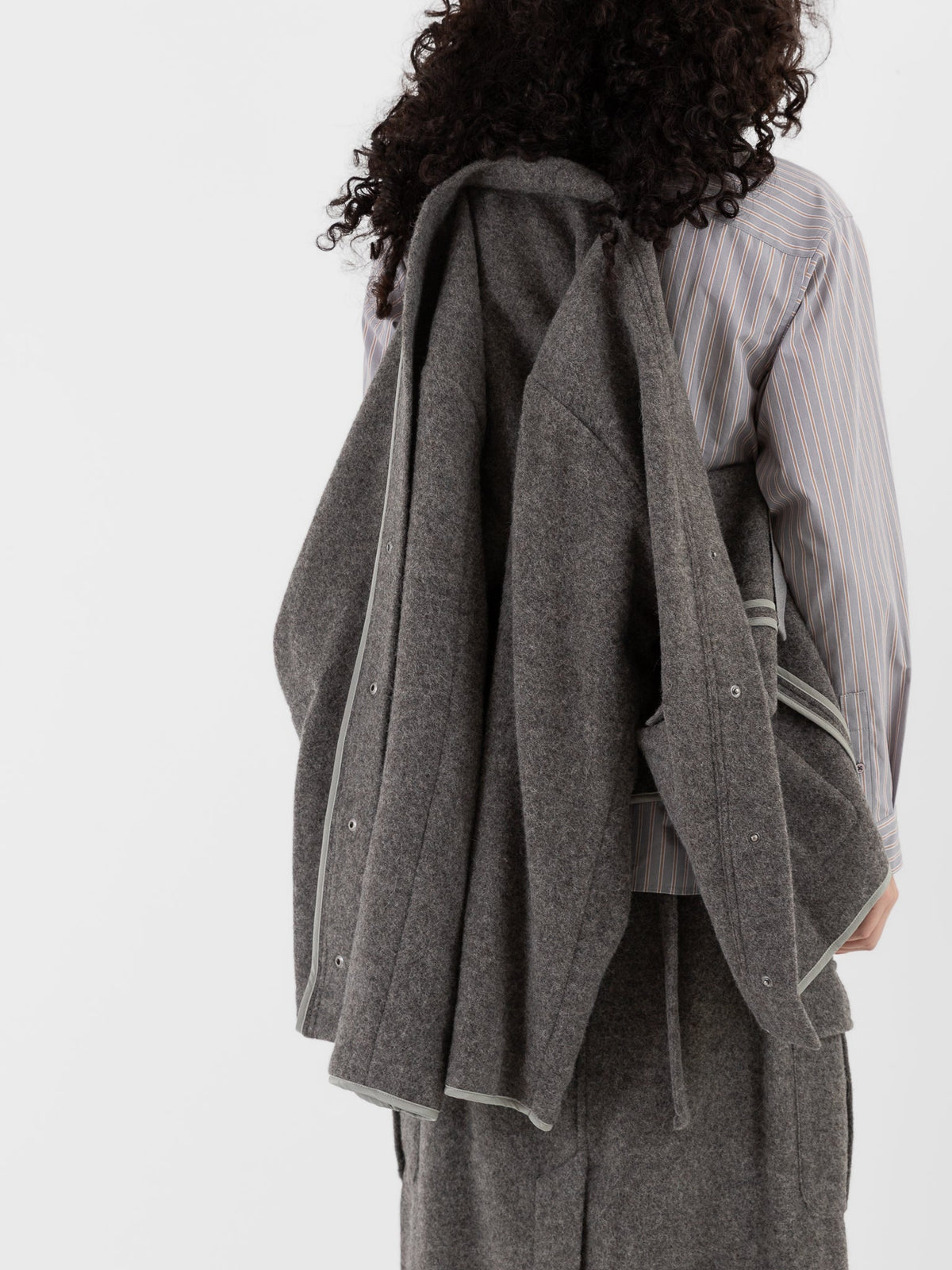 POLYPLOID Snap Button Blouson B in Gray - POLYPLOID at Worthwhile - shop TOP
