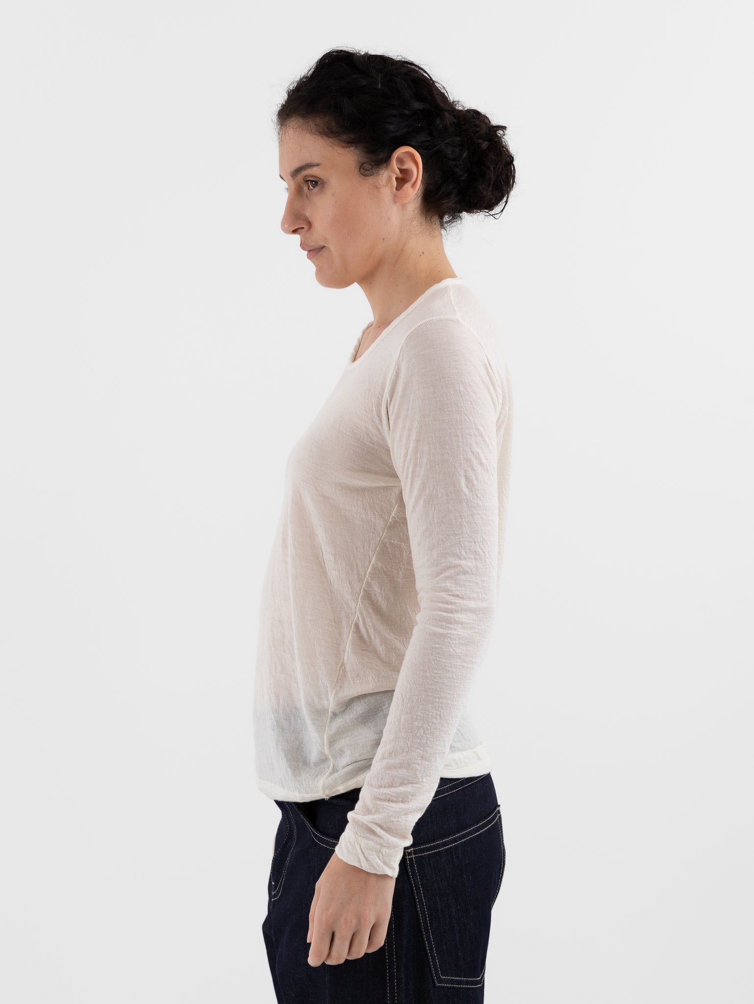 Prïvate 02 04 Cashmere Tee in White - PRIVATE 02 04 at Worthwhile - shop TOP