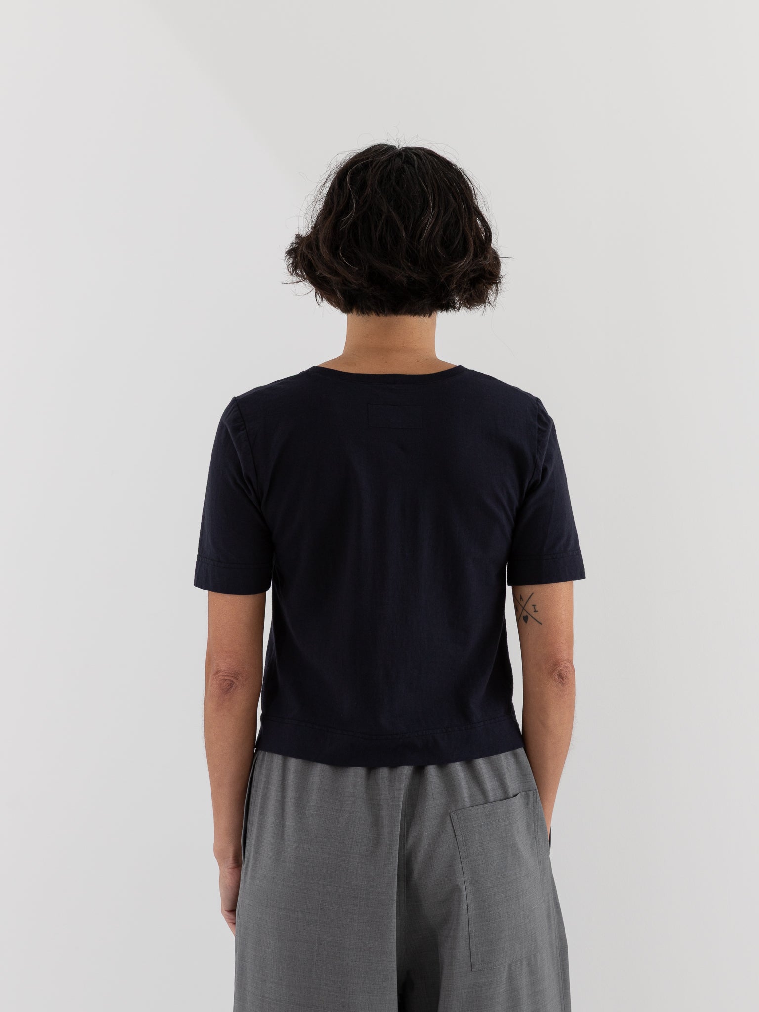 Prïvate 02 04 Mini Crepe Tee in Blu - PRIVATE 02 04 at Worthwhile - shop TOP