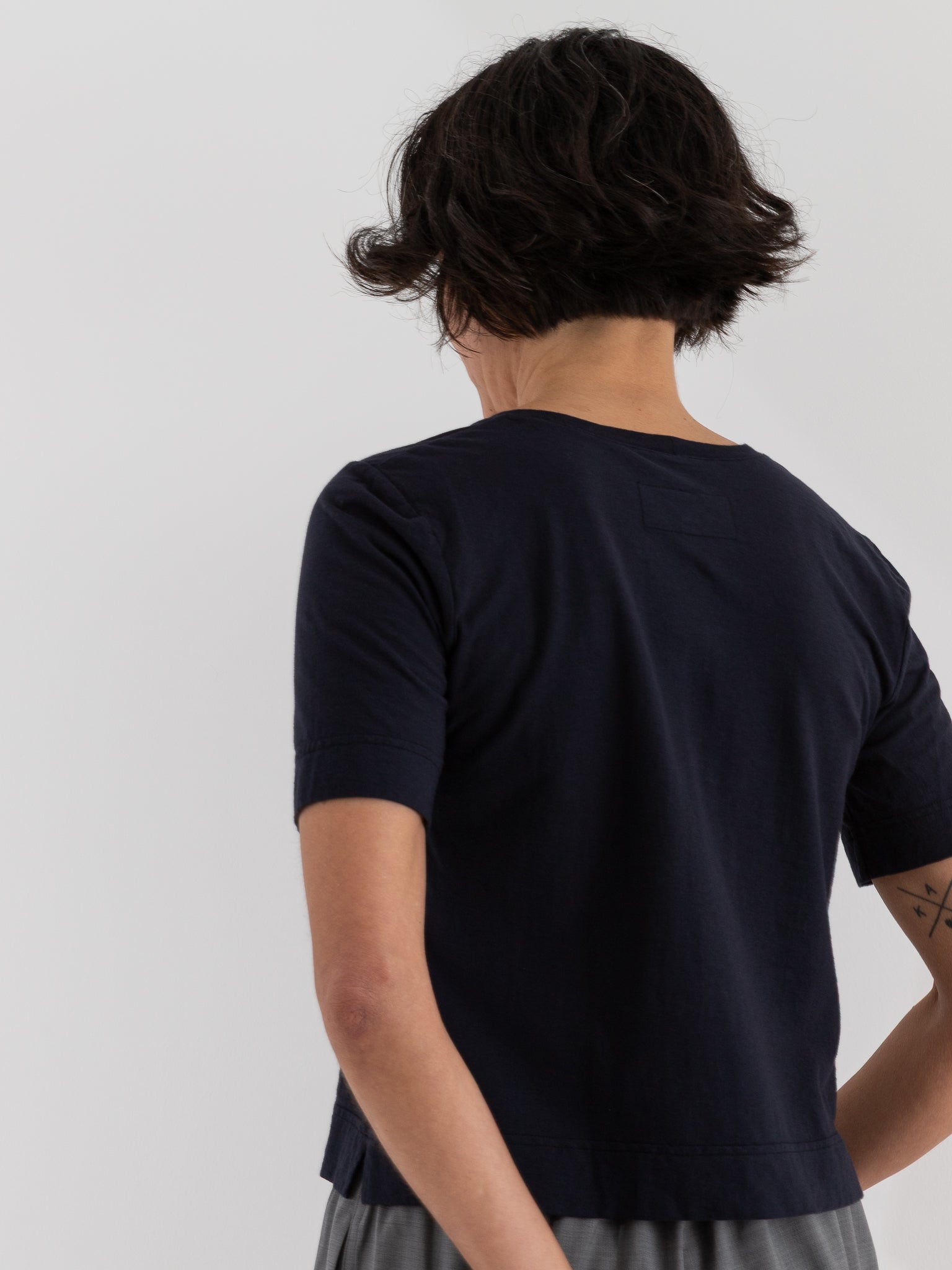 Prïvate 02 04 Mini Crepe Tee in Blu - PRIVATE 02 04 at Worthwhile - shop TOP