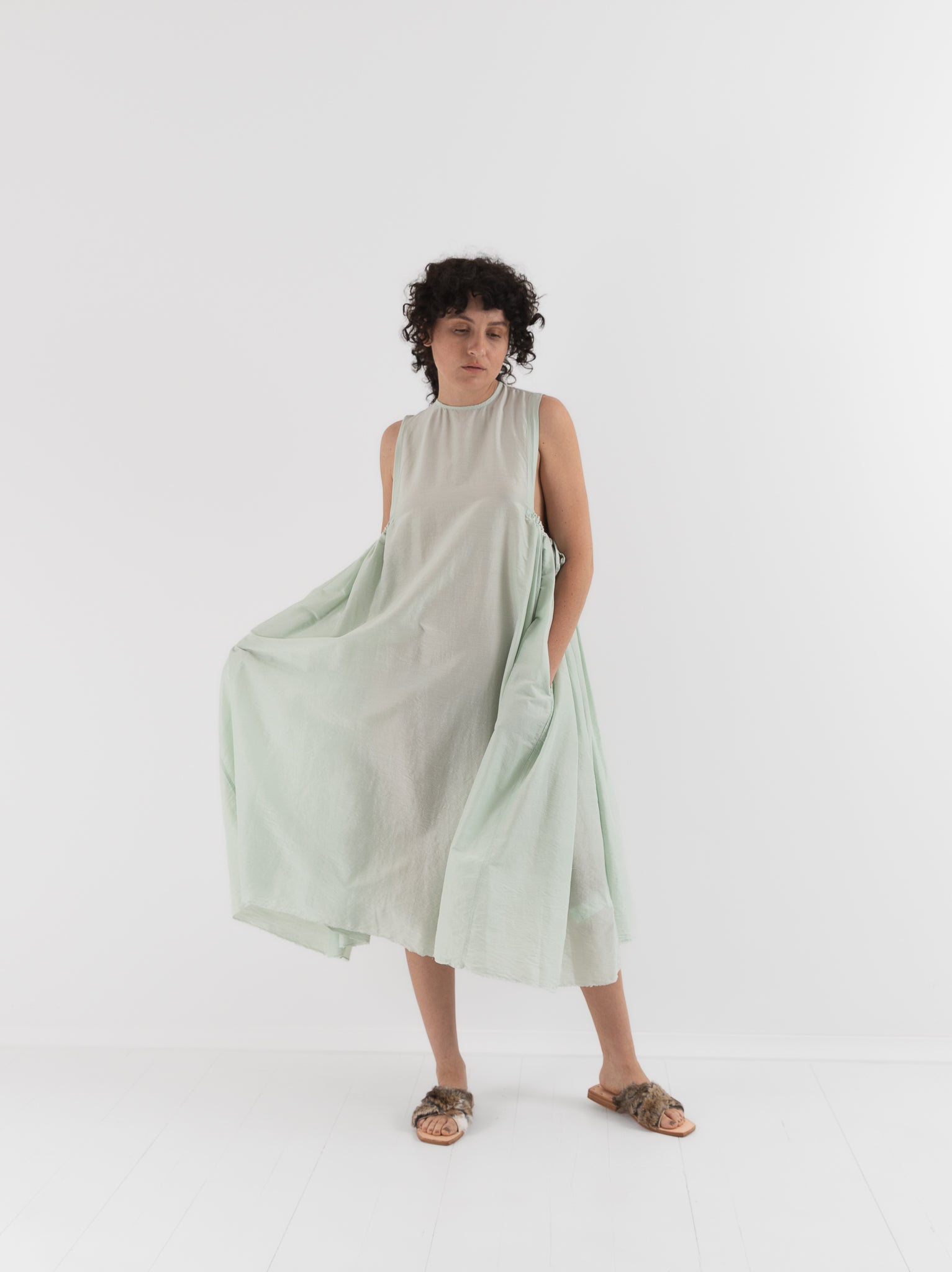 Quitan Dress in Mint Sage - QUITAN at Worthwhile - shop DRESS