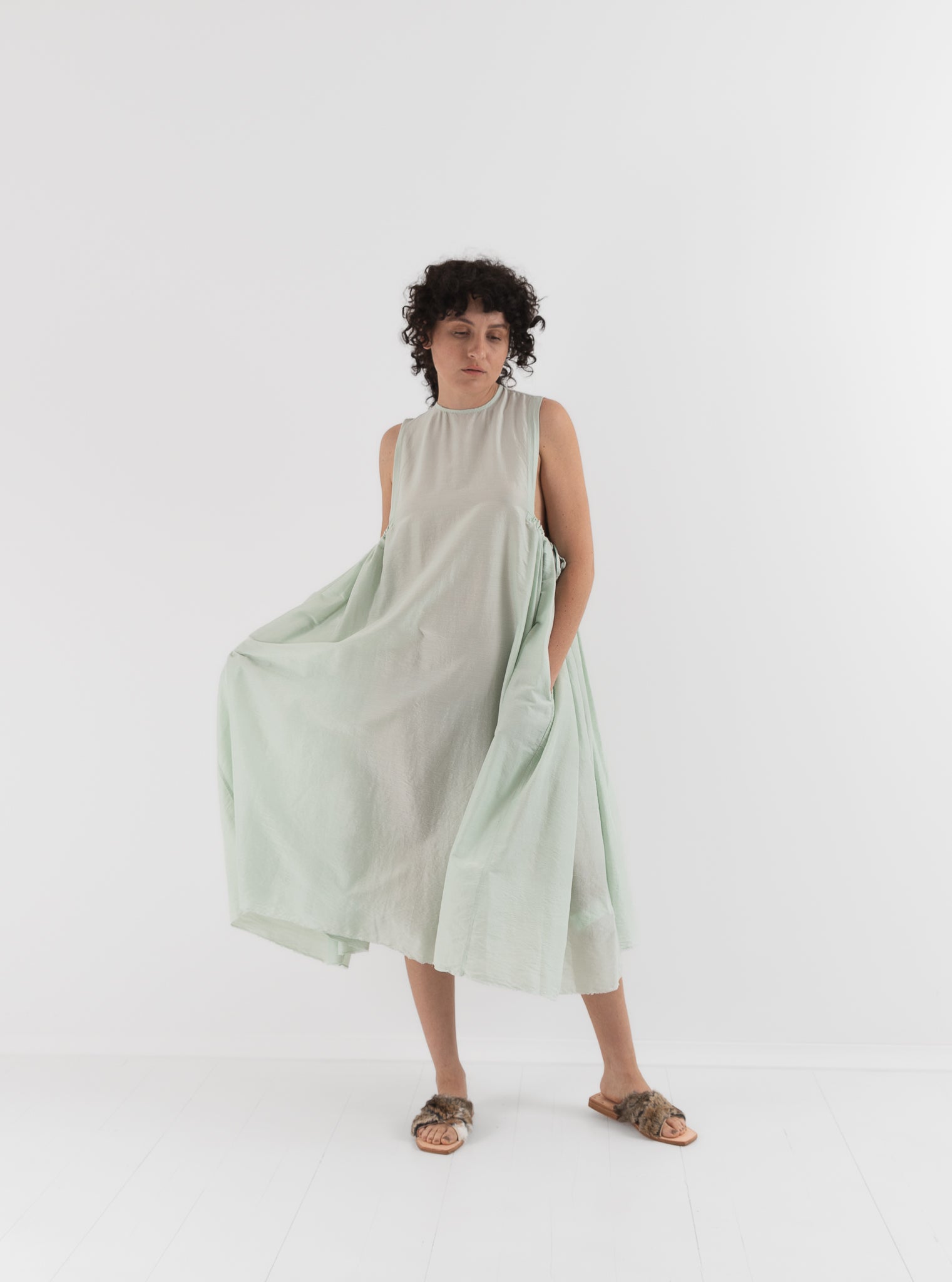Quitan Dress in Mint Sage - QUITAN at Worthwhile - shop DRESS