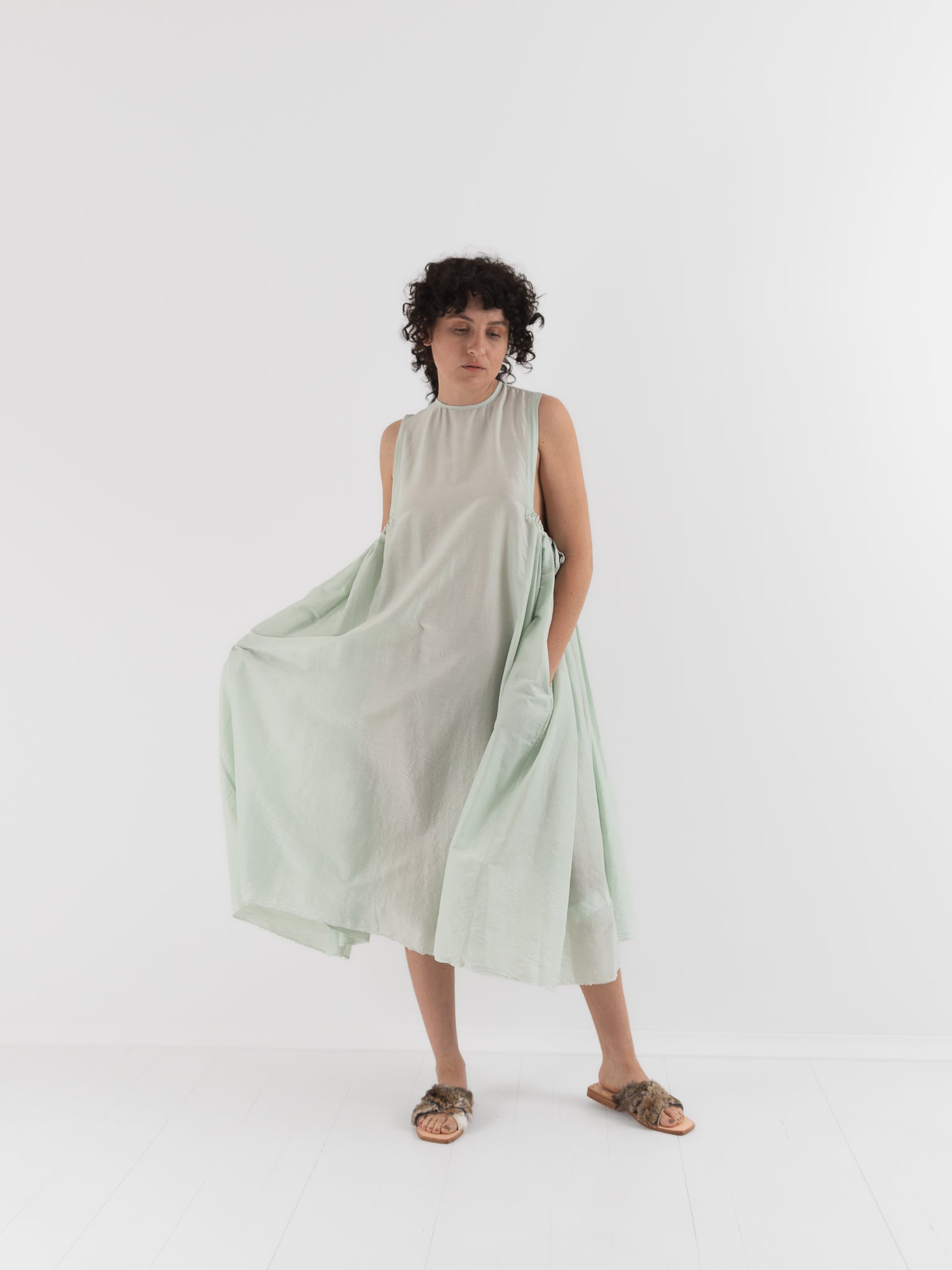 Quitan Dress in Mint Sage - QUITAN at Worthwhile - shop DRESS