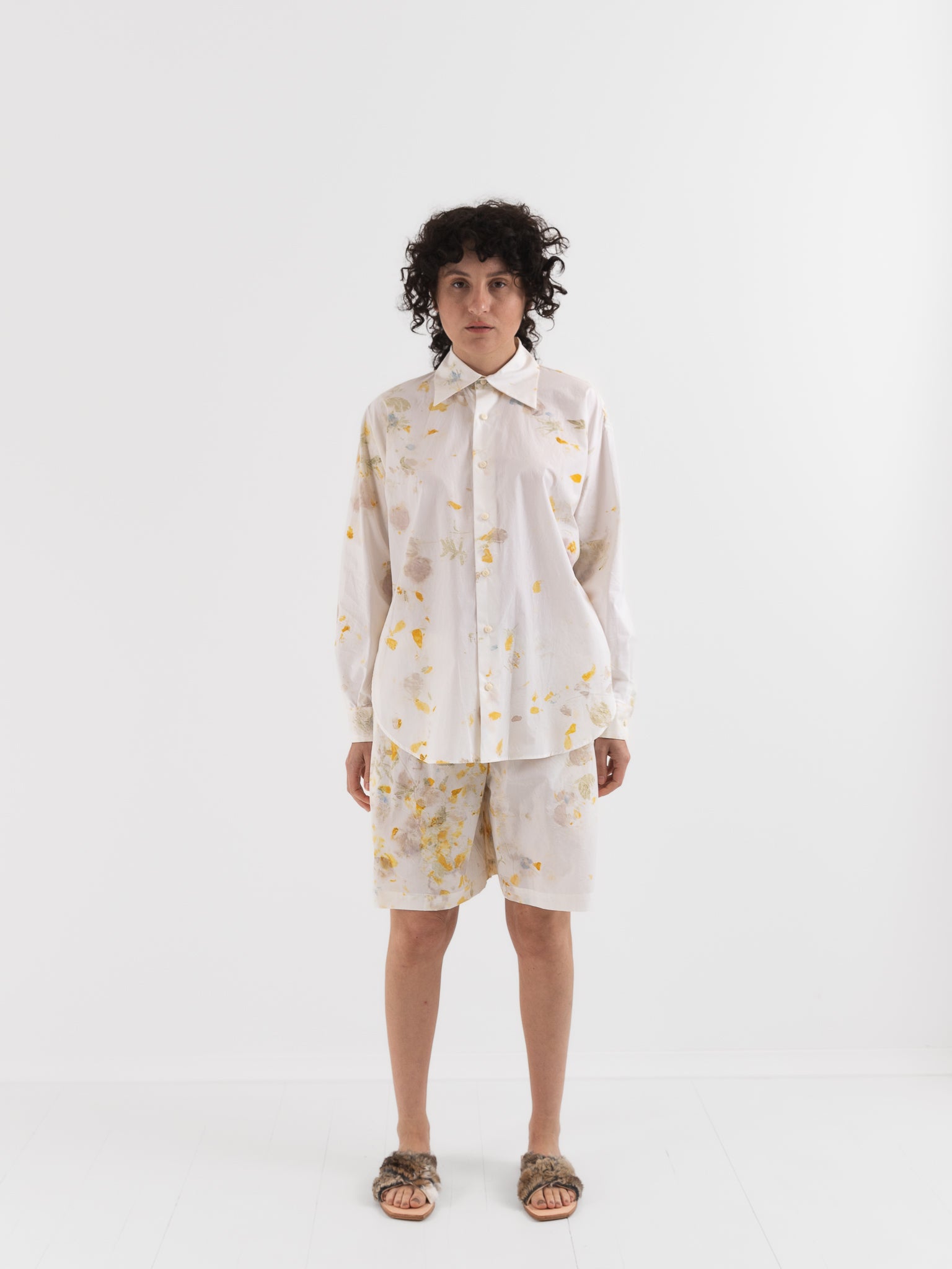 Quitan Wide Shirt in Flower No. 2 - QUITAN at Worthwhile - shop TOP