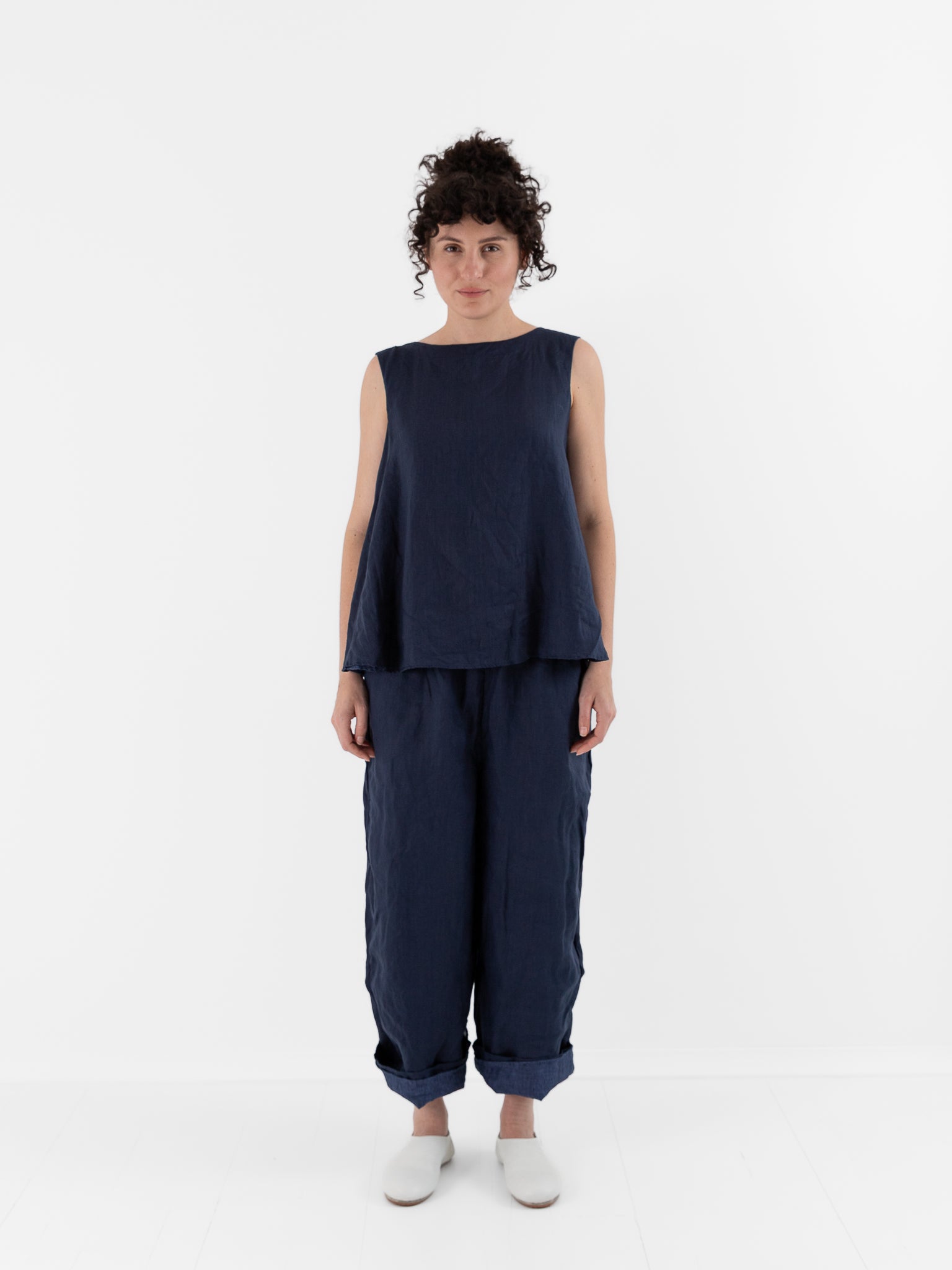 Risa Nakamura Reversible Top Sweet Pea in Blue & Dark Blue - RISA NAKAMURA at Worthwhile - shop TOP