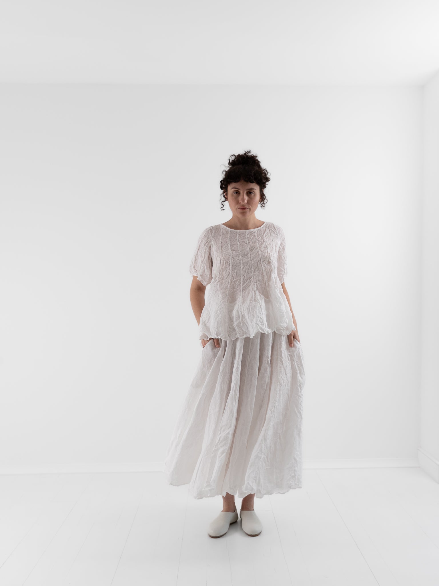 Risa Nakamura Skirt Sakura in White - RISA NAKAMURA at Worthwhile - shop SKIRT