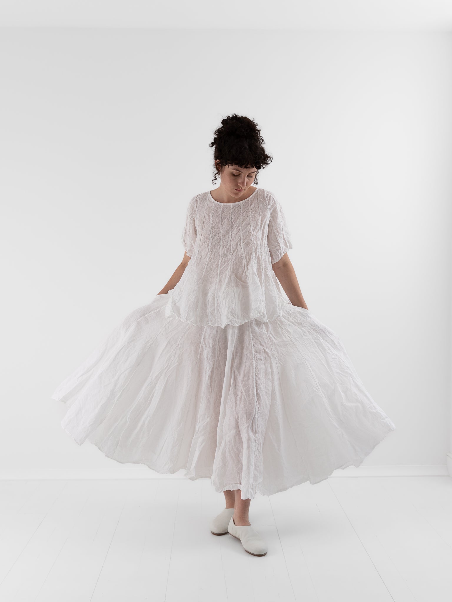 Risa Nakamura Skirt Sakura in White - RISA NAKAMURA at Worthwhile - shop SKIRT