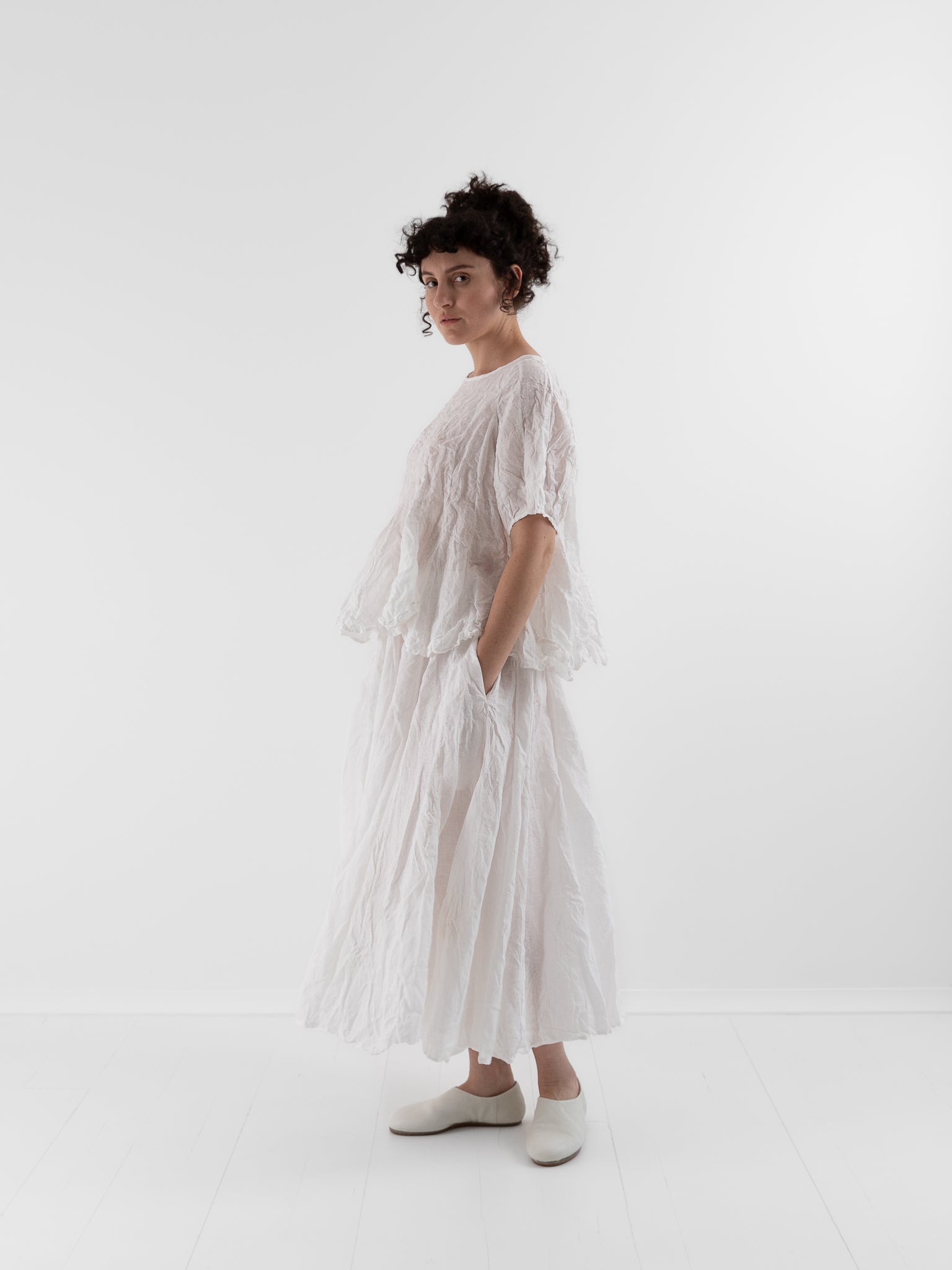 Risa Nakamura Skirt Sakura in White - RISA NAKAMURA at Worthwhile - shop SKIRT