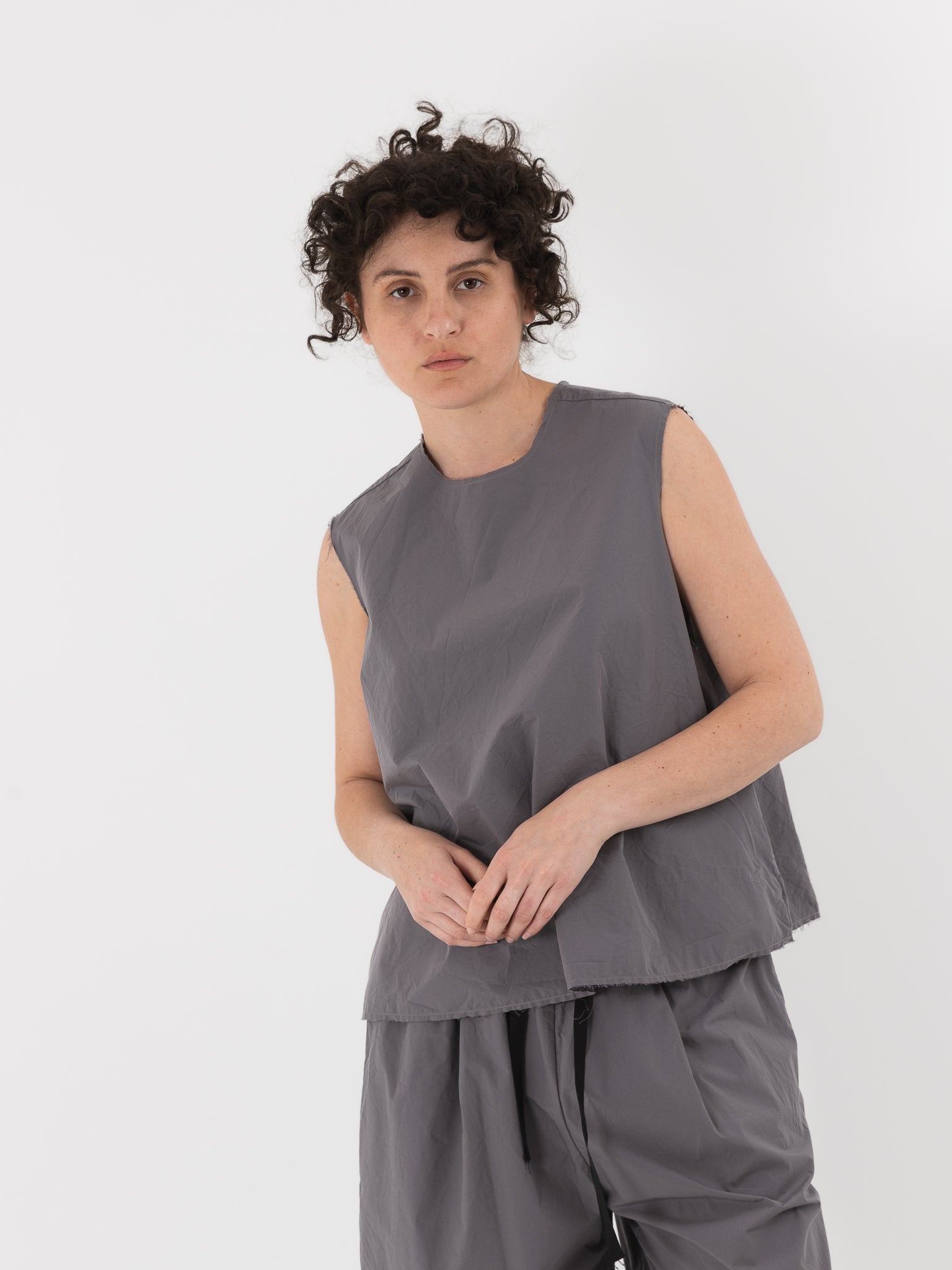 SCHA Sleeveless Top in Charcoal Grey - SCHA at Worthwhile - shop TOP