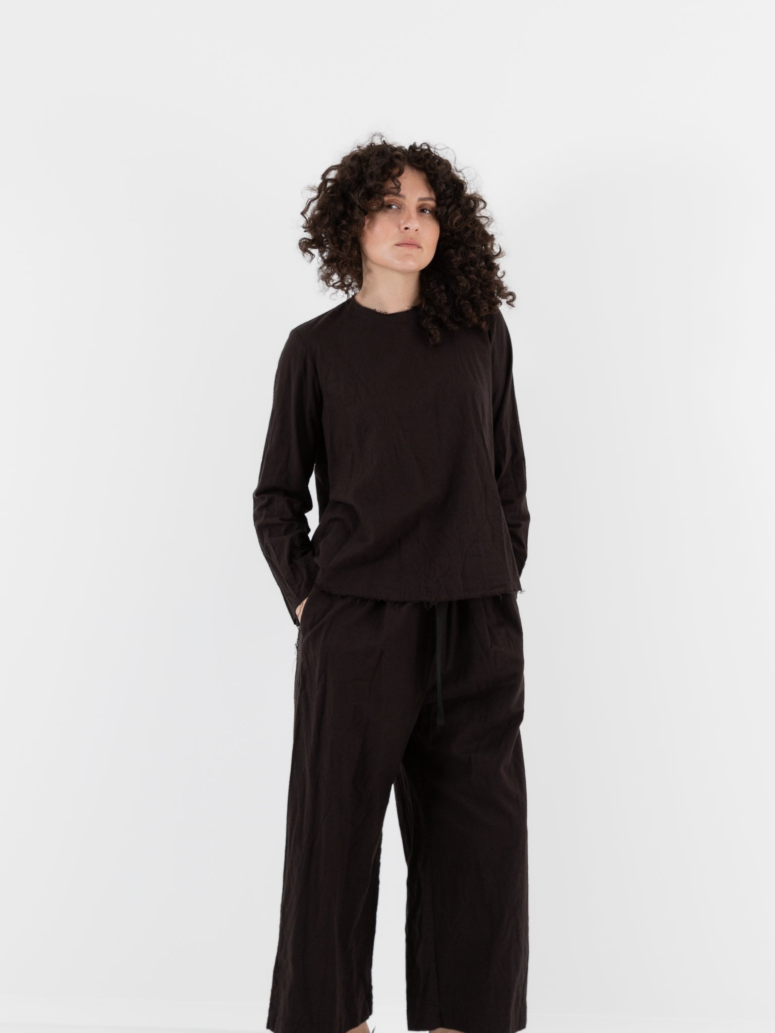 SCHA Long Sleeve Top in Bitter Chocolate - SCHA at Worthwhile - shop TOP