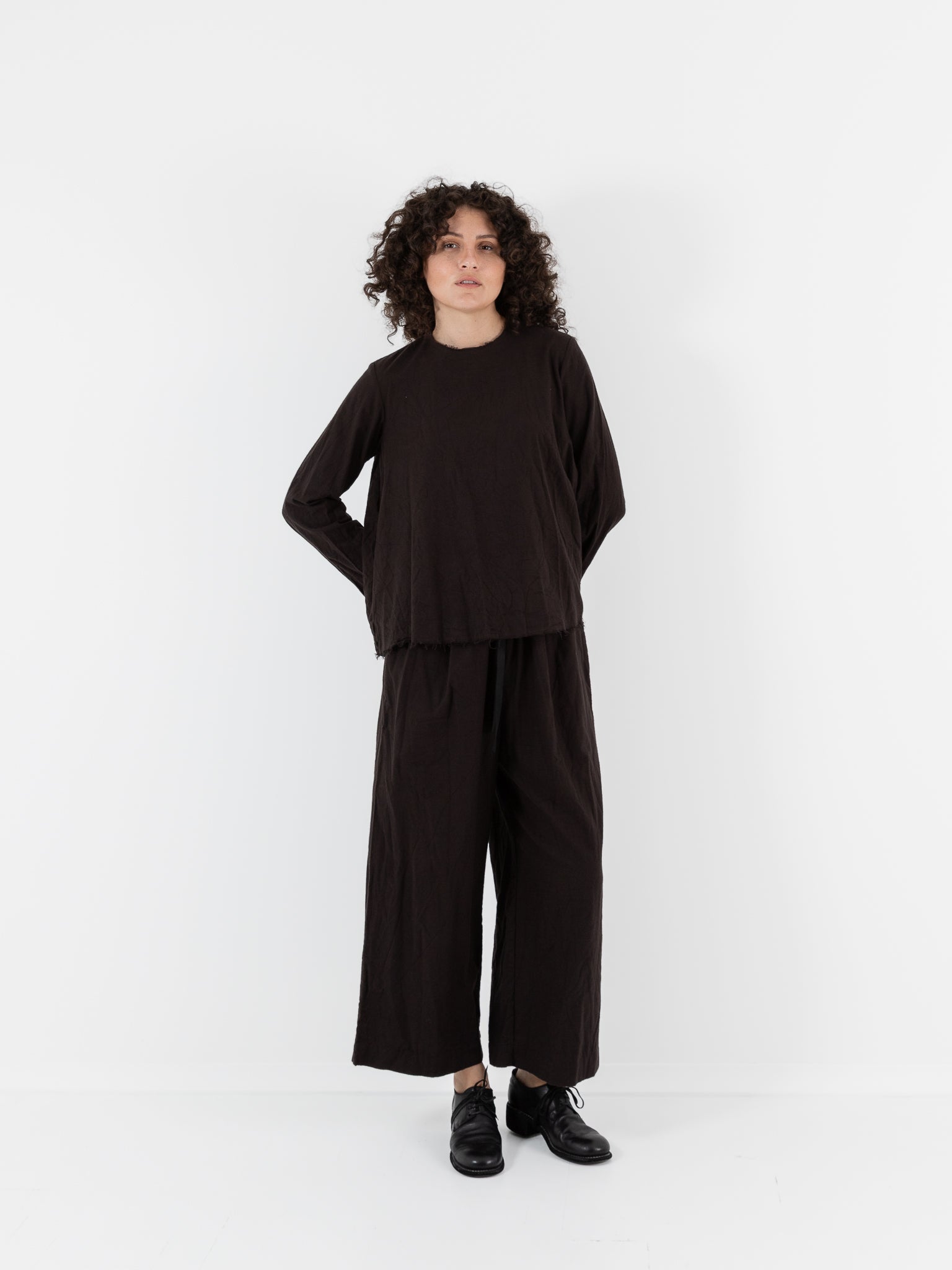 SCHA Long Sleeve Top in Bitter Chocolate - SCHA at Worthwhile - shop TOP