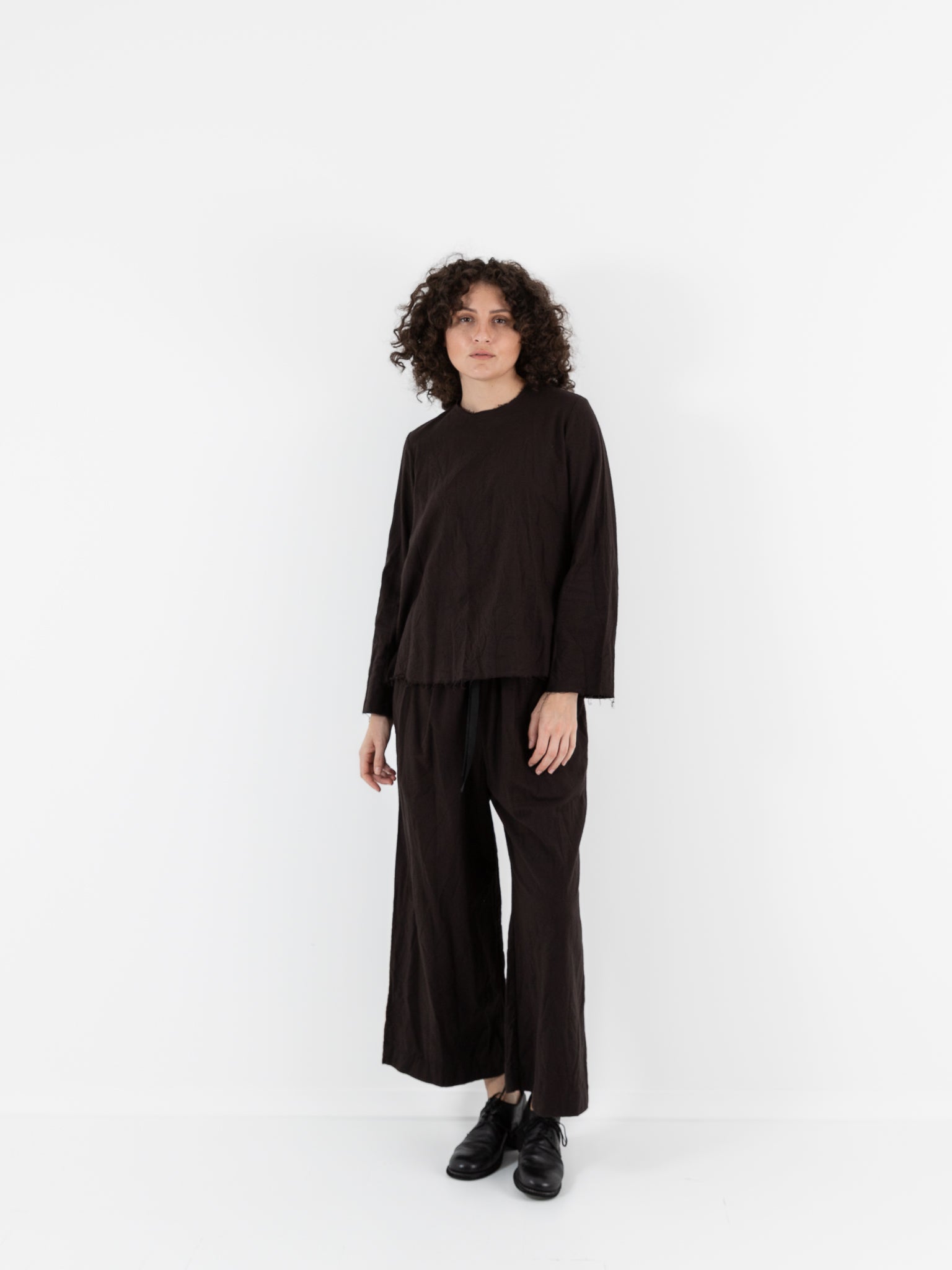 SCHA Wide Leg Pants in Bitter Chocolate - SCHA at Worthwhile - shop PANT