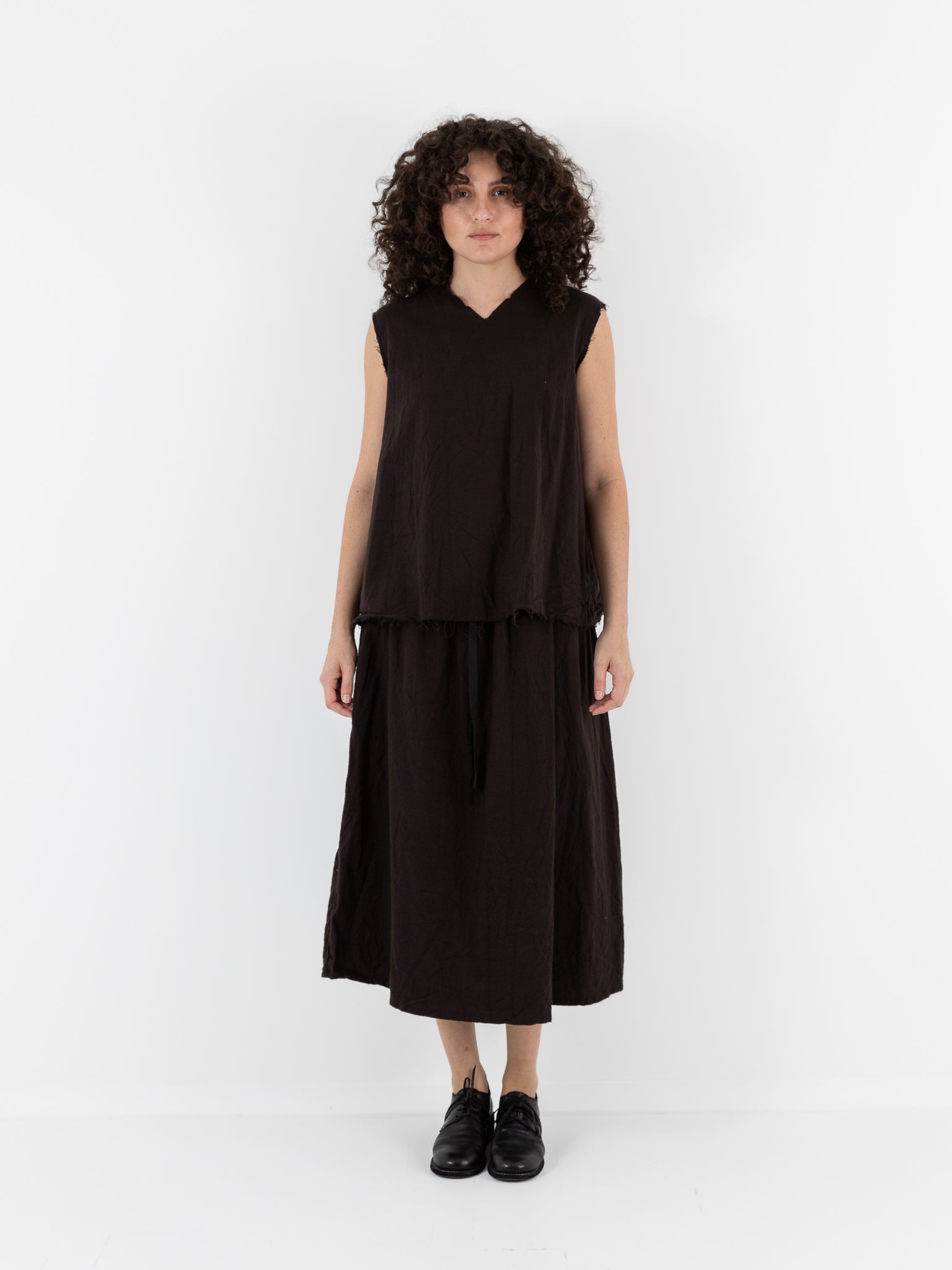 SCHA V - Back Top in Bitter Chocolate - SCHA at Worthwhile - shop TOP