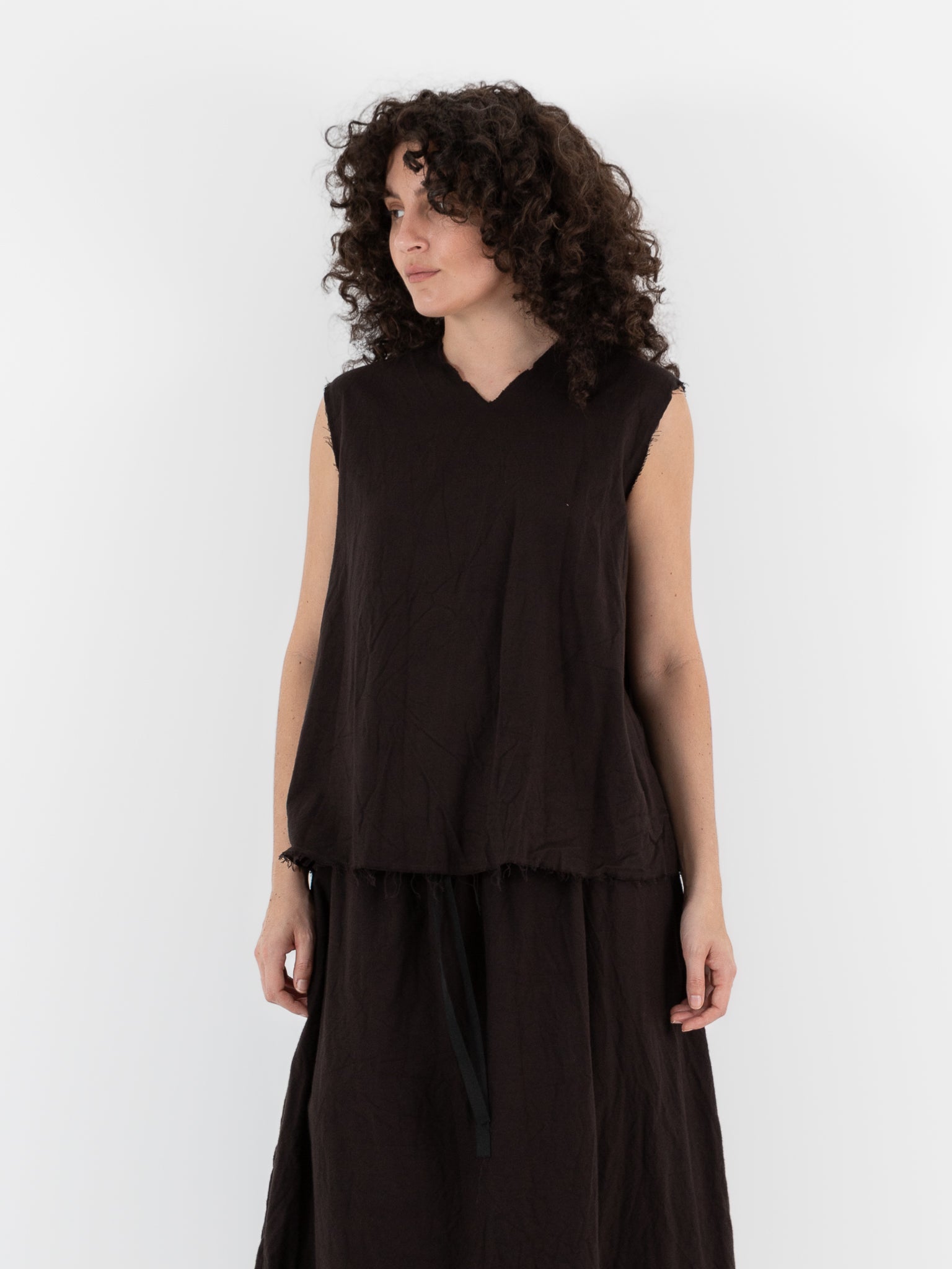 SCHA V - Back Top in Bitter Chocolate - SCHA at Worthwhile - shop TOP