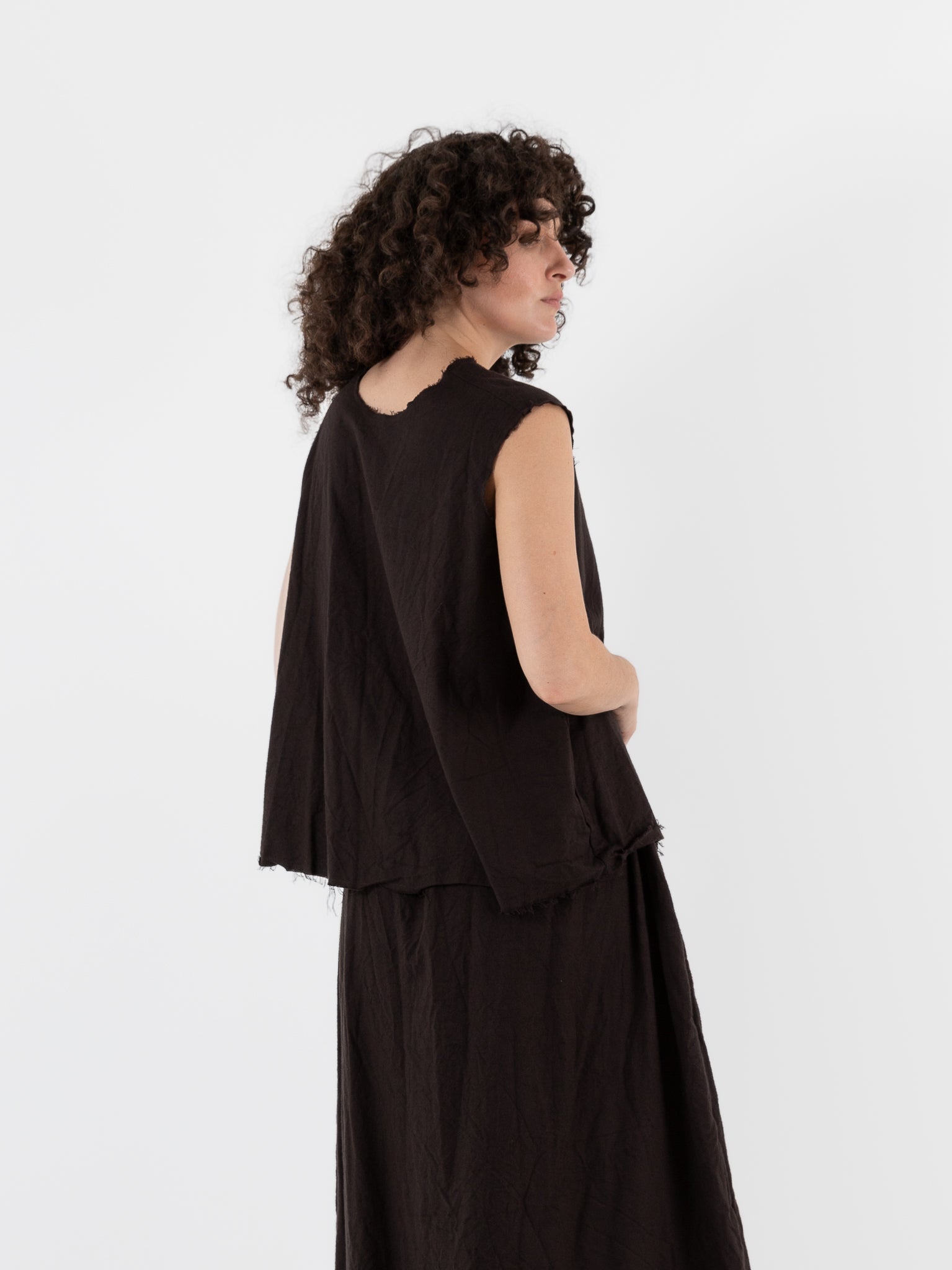 SCHA V - Back Top in Bitter Chocolate - SCHA at Worthwhile - shop TOP