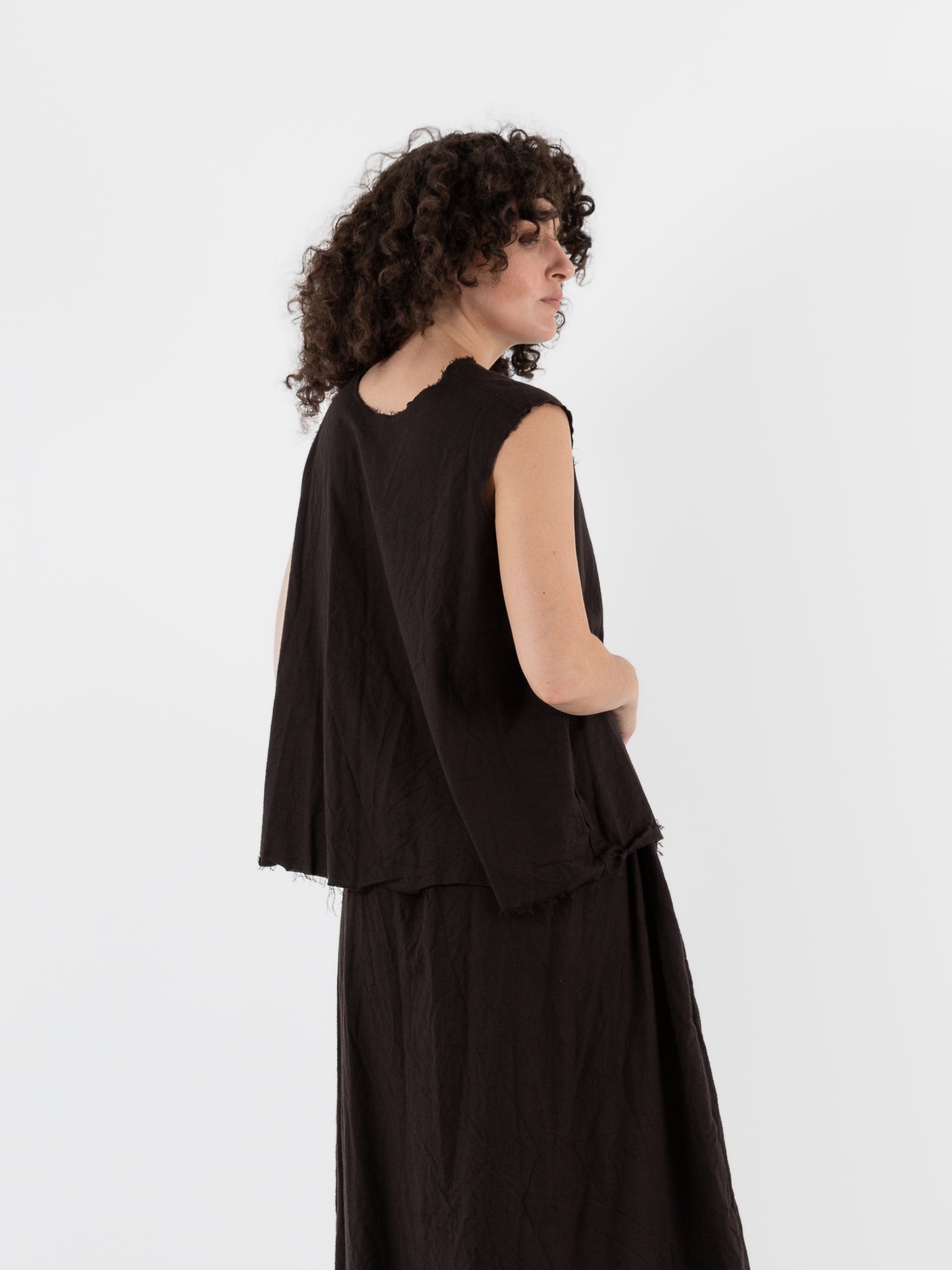 SCHA V - Back Top in Bitter Chocolate - SCHA at Worthwhile - shop TOP
