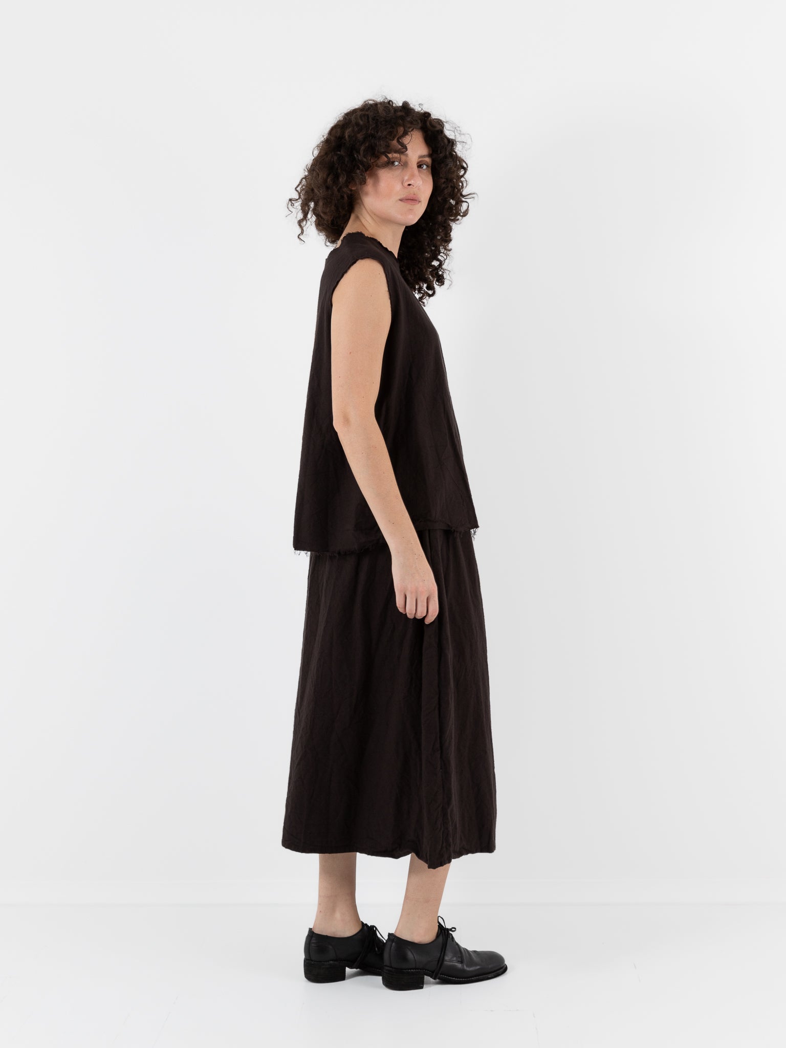 SCHA V - Back Top in Bitter Chocolate - SCHA at Worthwhile - shop TOP