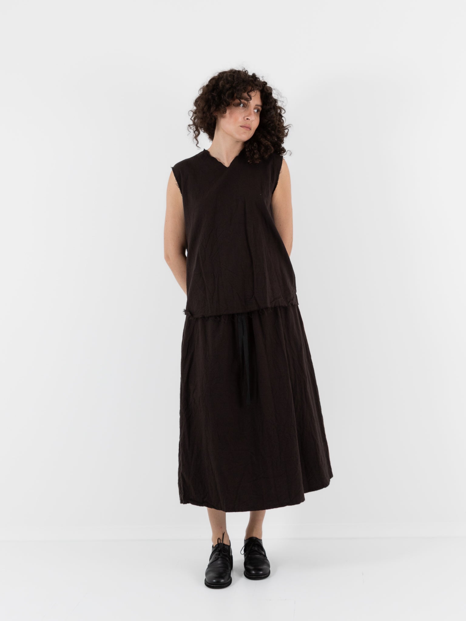 SCHA Skirt in Bitter Chocolate - SCHA at Worthwhile - shop SKIRT