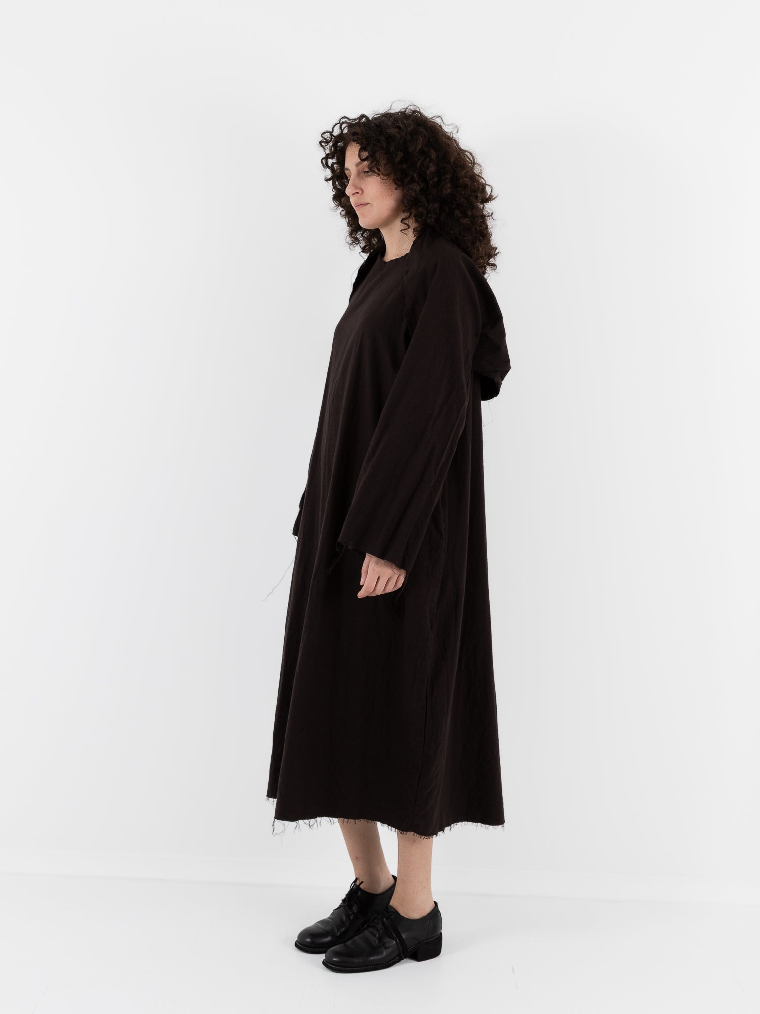 SCHA Dress with Sleeve Scarf in Bitter Chocolate - SCHA at Worthwhile - shop DRESS