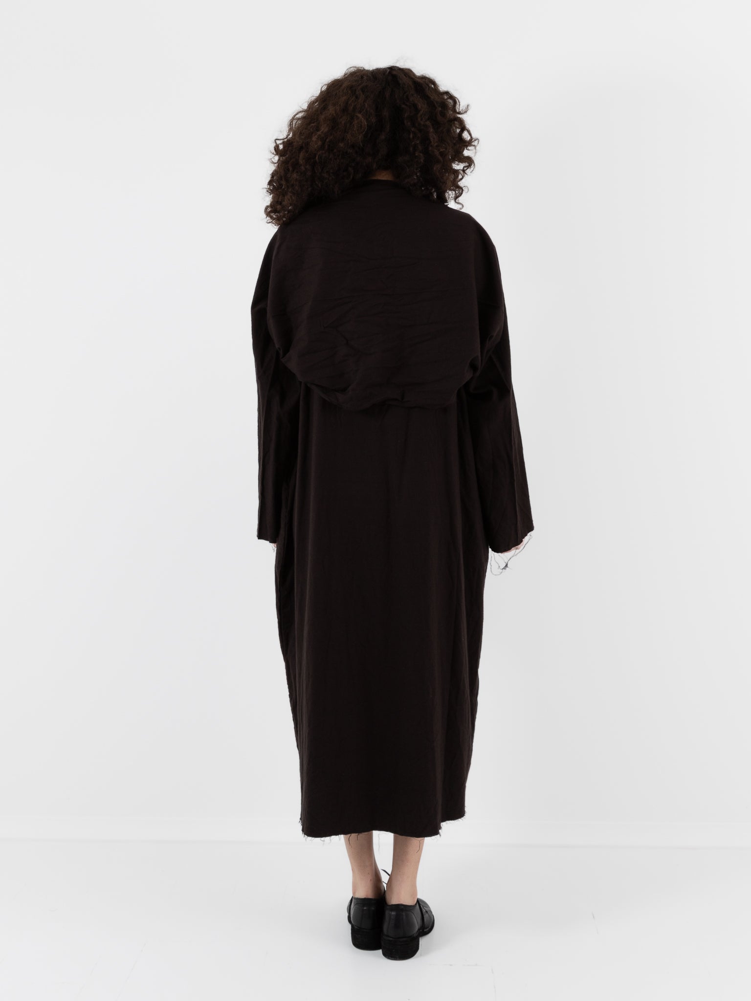 SCHA Dress with Sleeve Scarf in Bitter Chocolate - SCHA at Worthwhile - shop DRESS