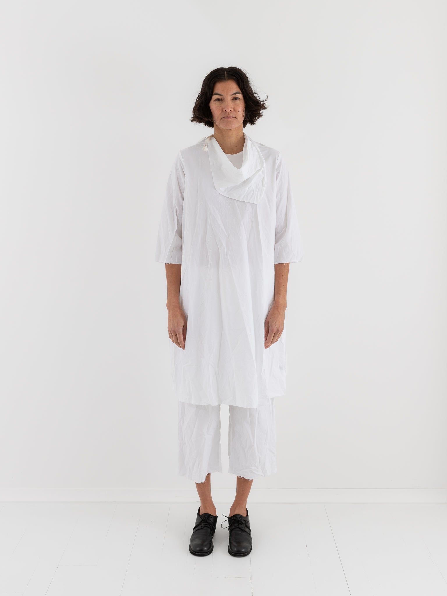 SCHA Short 3/4 Sleeve Dress in White - SCHA at Worthwhile - shop DRESS