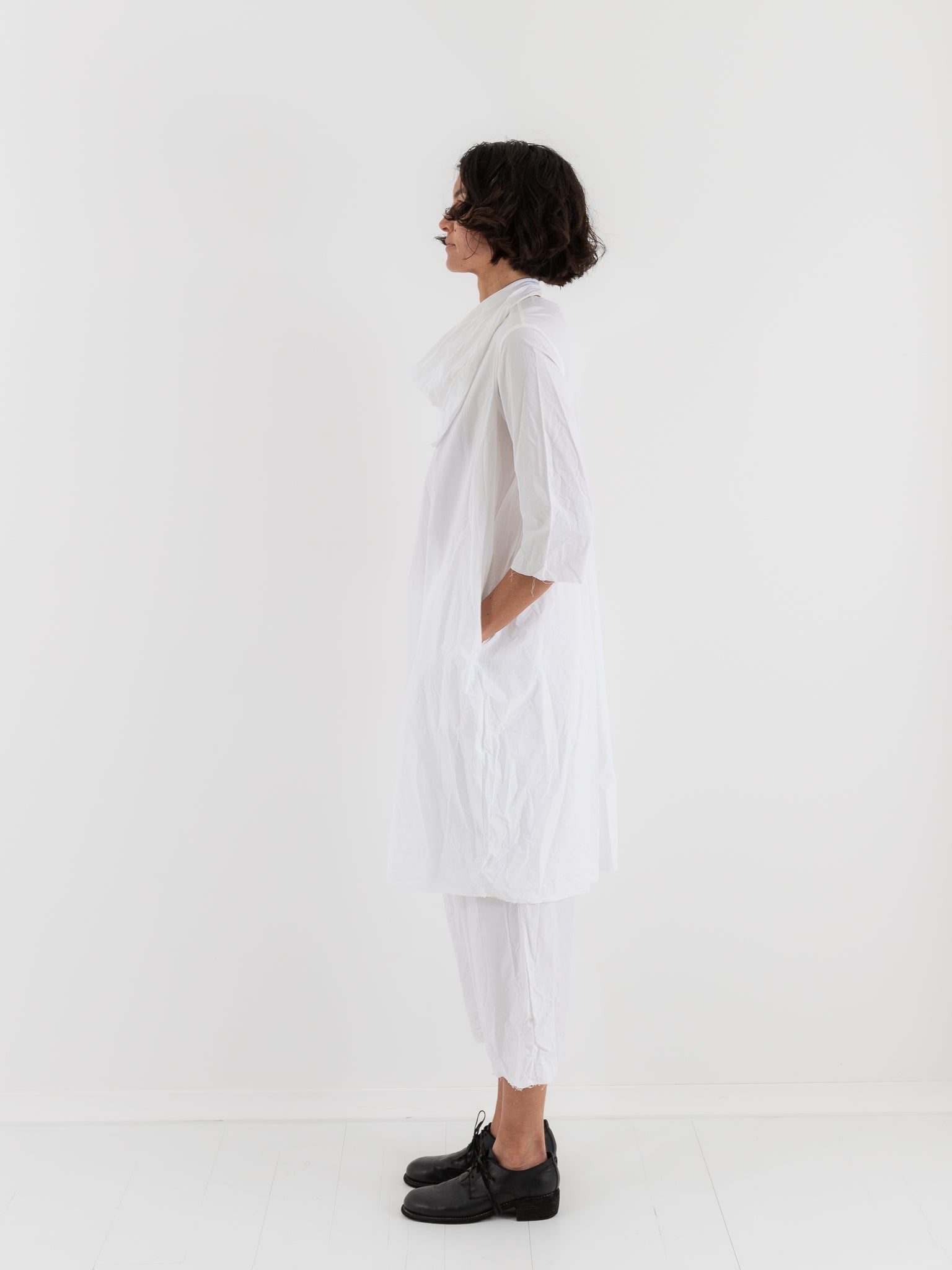 SCHA Short 3/4 Sleeve Dress in White - SCHA at Worthwhile - shop DRESS