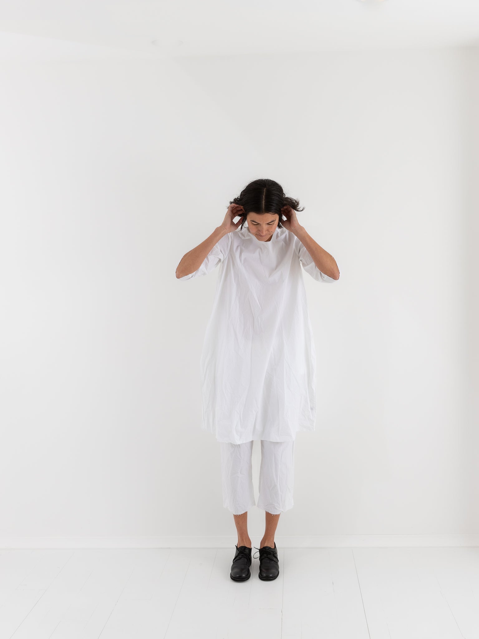 SCHA Short 3/4 Sleeve Dress in White - SCHA at Worthwhile - shop DRESS