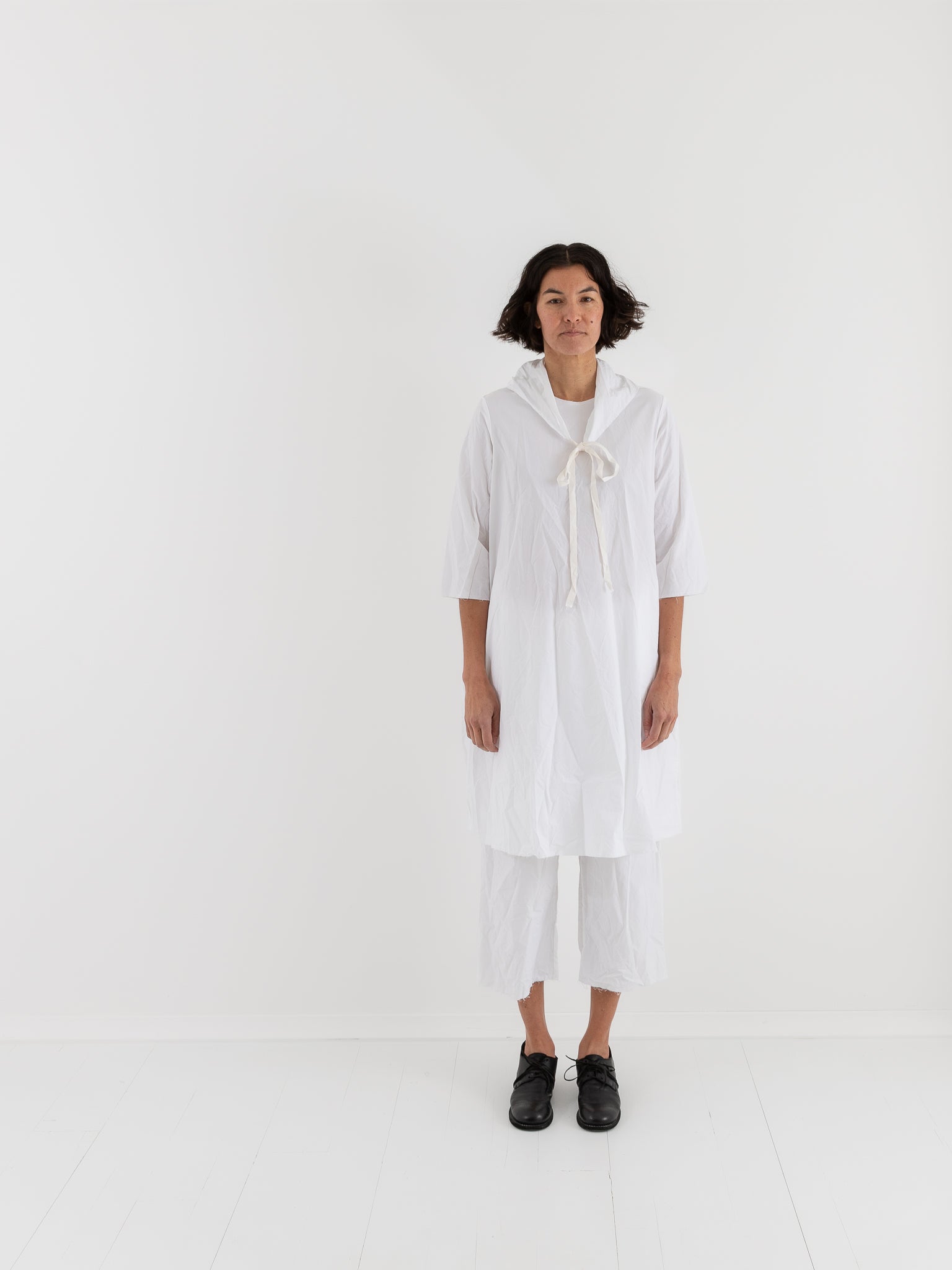 SCHA Short 3/4 Sleeve Dress in White - SCHA at Worthwhile - shop DRESS