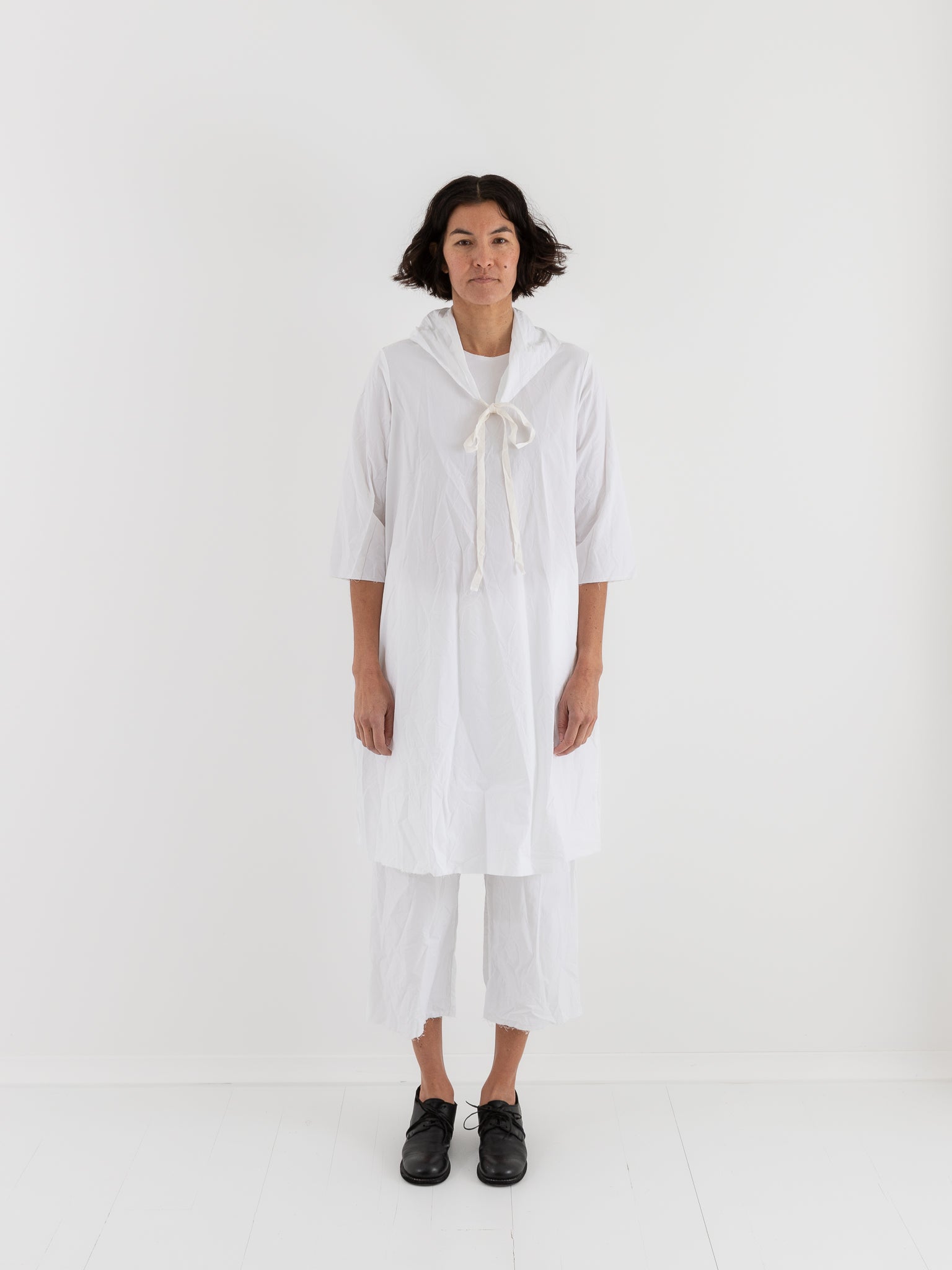 SCHA Short 3/4 Sleeve Dress in White - SCHA at Worthwhile - shop DRESS