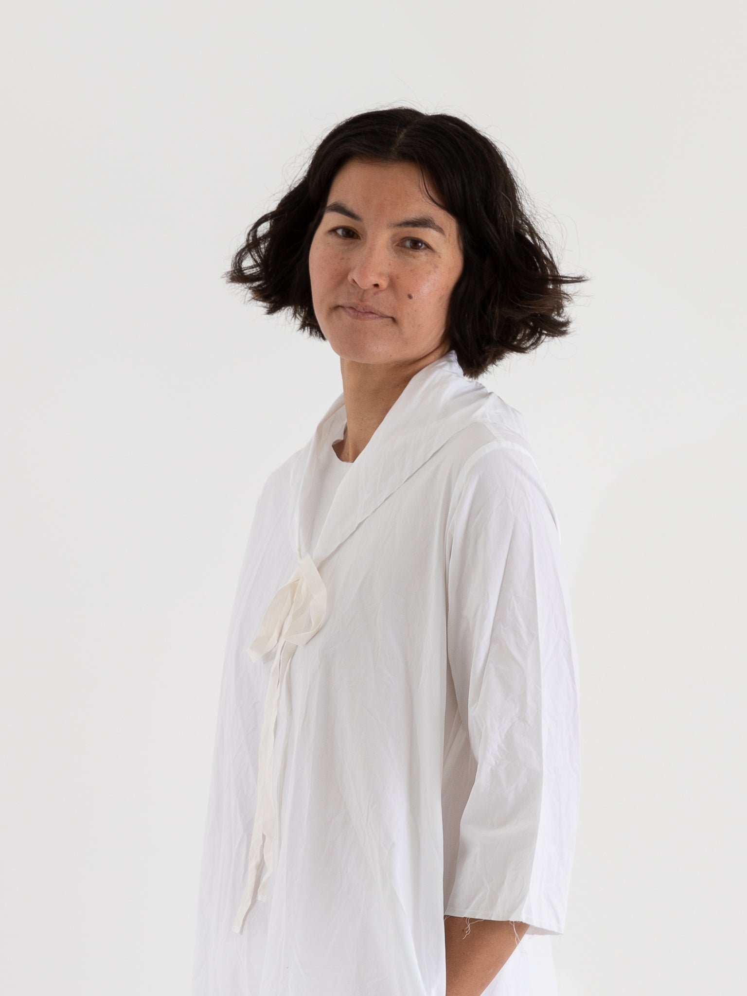 SCHA Short 3/4 Sleeve Dress in White - SCHA at Worthwhile - shop DRESS