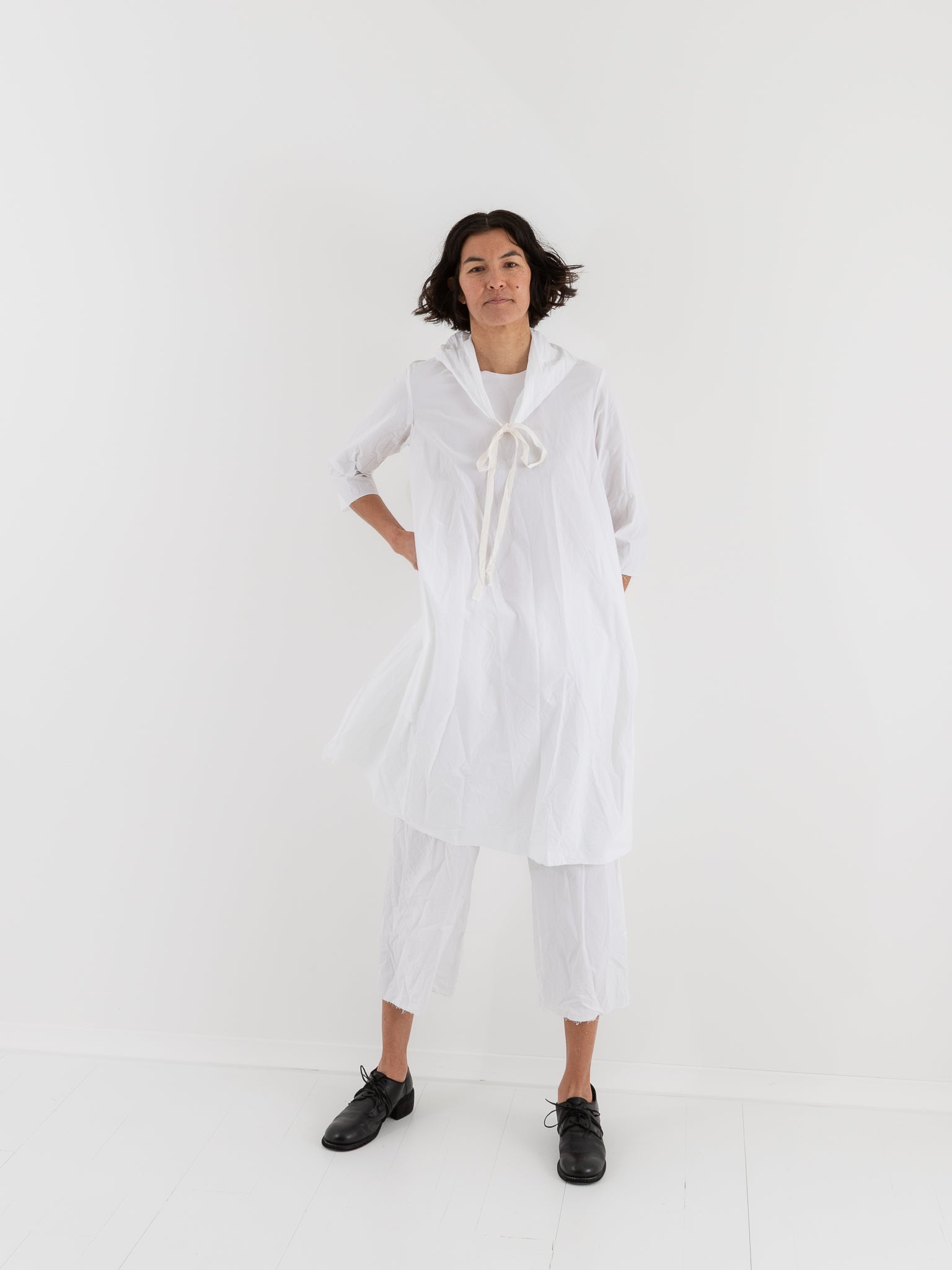 SCHA Short 3/4 Sleeve Dress in White - SCHA at Worthwhile - shop DRESS