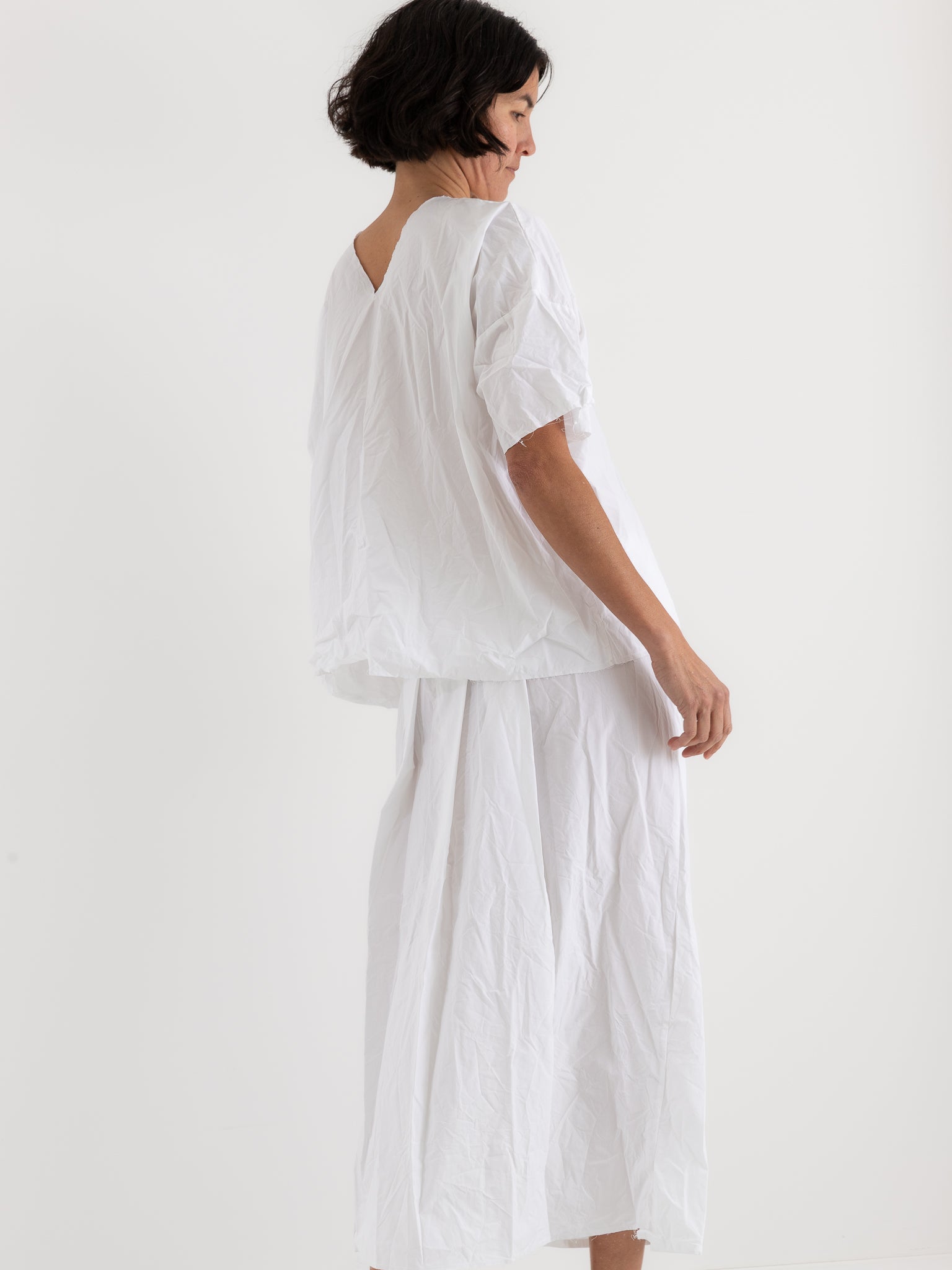 SCHA Twisted Skirt in White - SCHA at Worthwhile - shop SKIRT