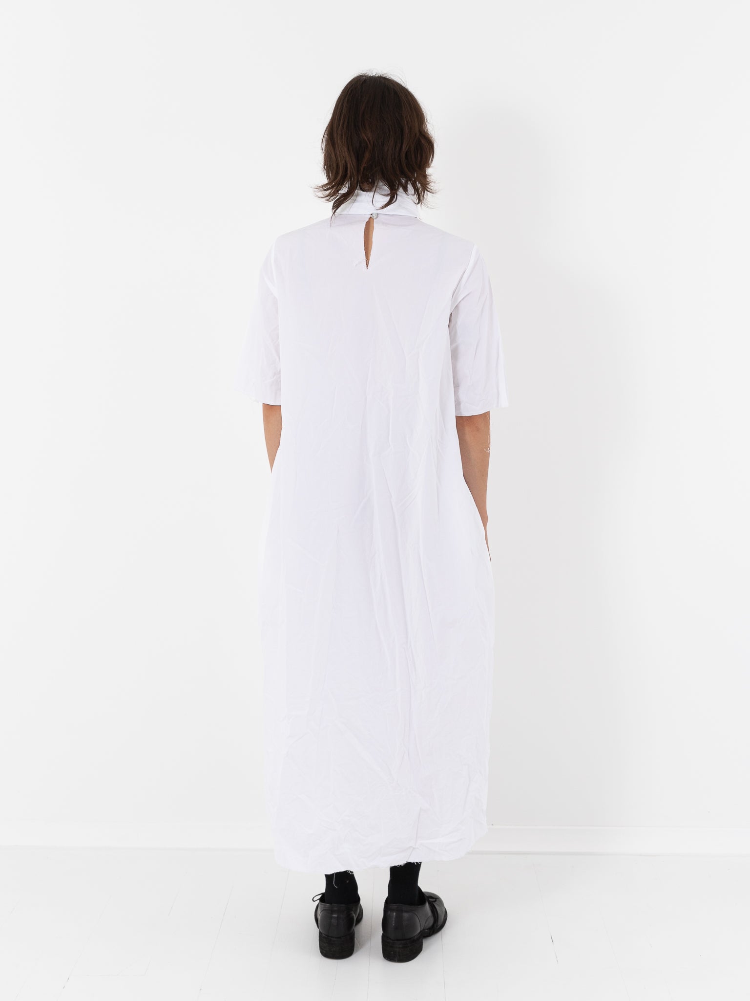 SCHA Half Sleeve Dress, White - Worthwhile, Inc.