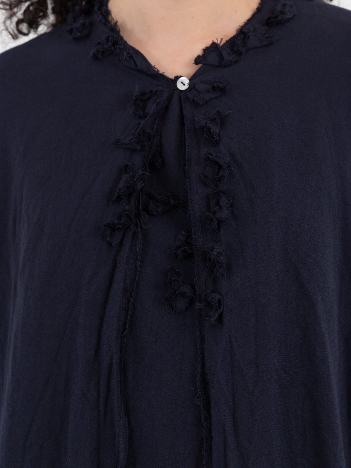 SCHA Open Front Flower Collier Top in Navy - SCHA at Worthwhile - shop TOP