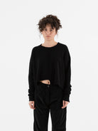 Serienumerica Cropped Sweater in Black - SERIE NUMERICA at Worthwhile - shop SWEATER