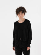 Serienumerica Cropped Sweater in Black - SERIE NUMERICA at Worthwhile - shop SWEATER