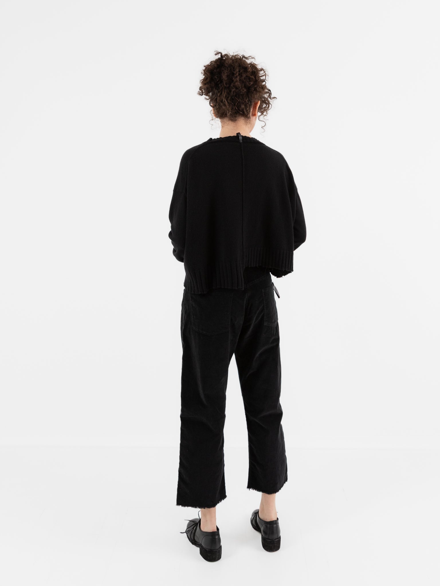 Serienumerica Cropped Sweater in Black - SERIE NUMERICA at Worthwhile - shop SWEATER