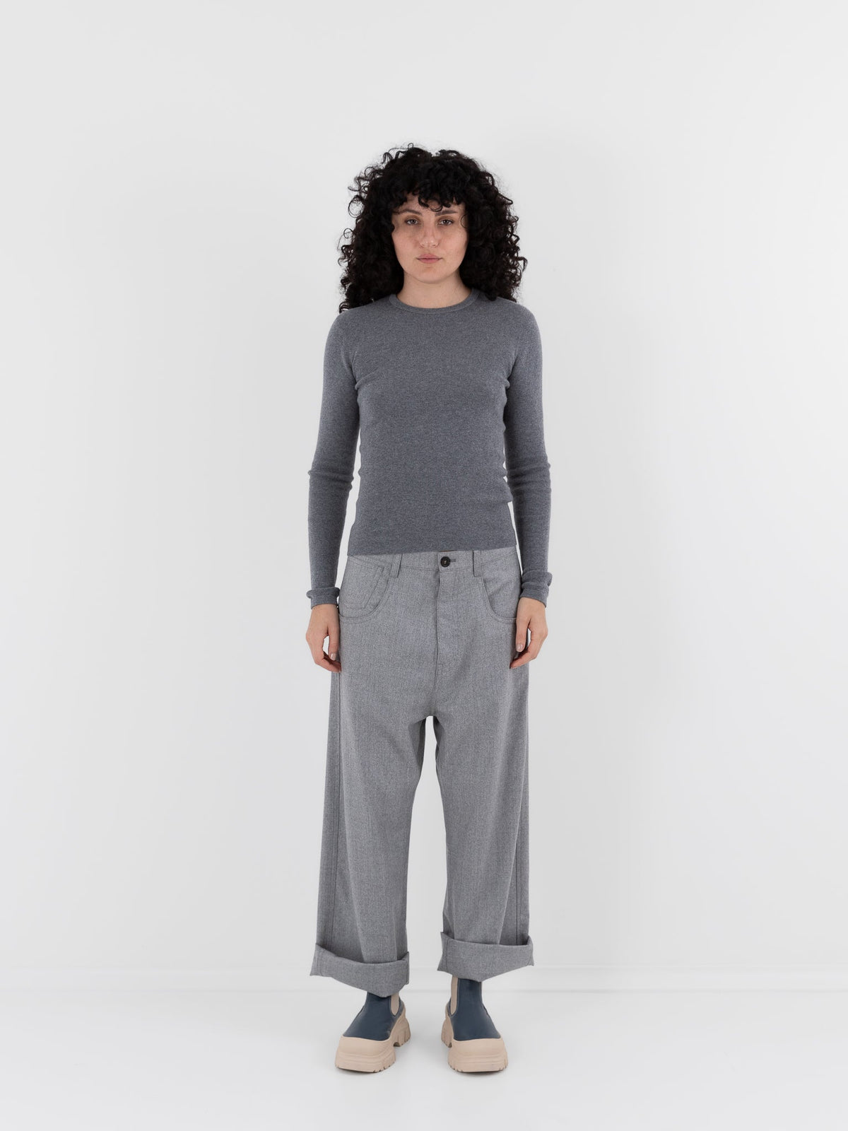 Sofie D'Hoore Phill Pant in Silver Melange - SOFIE D'HOORE at Worthwhile - shop PANT