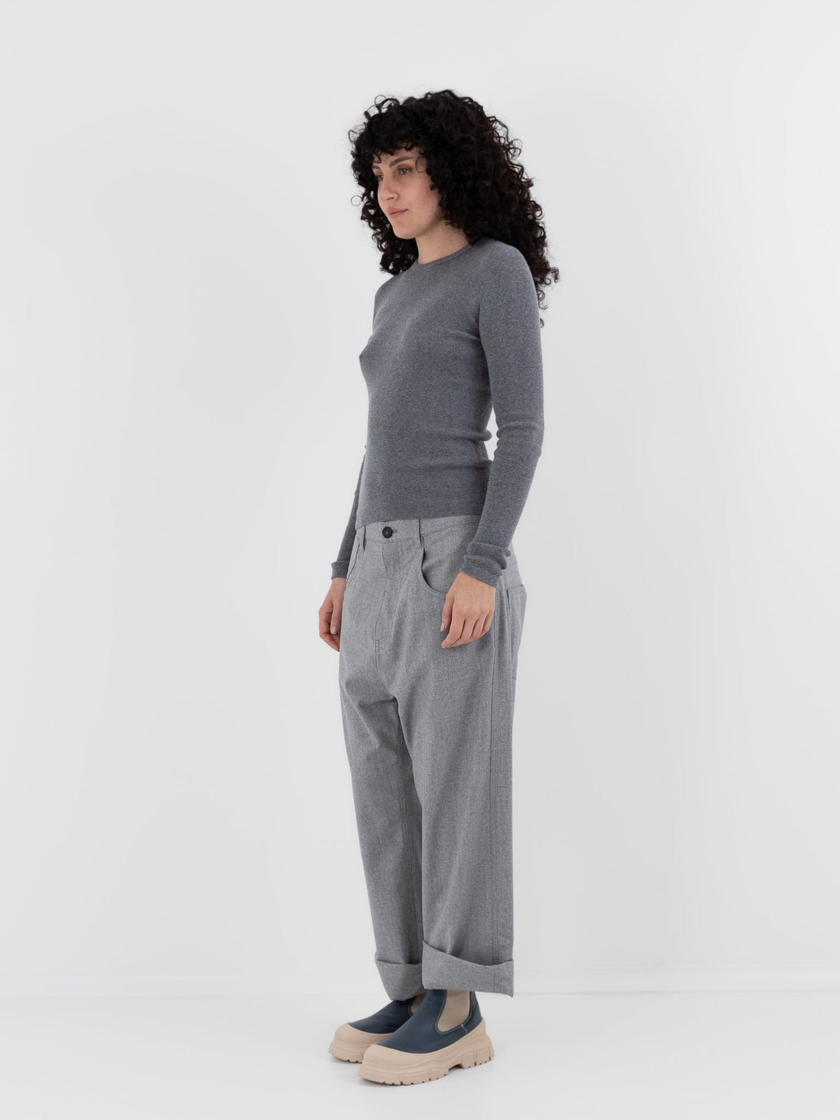 Sofie D'Hoore Phill Pant in Silver Melange - SOFIE D'HOORE at Worthwhile - shop PANT