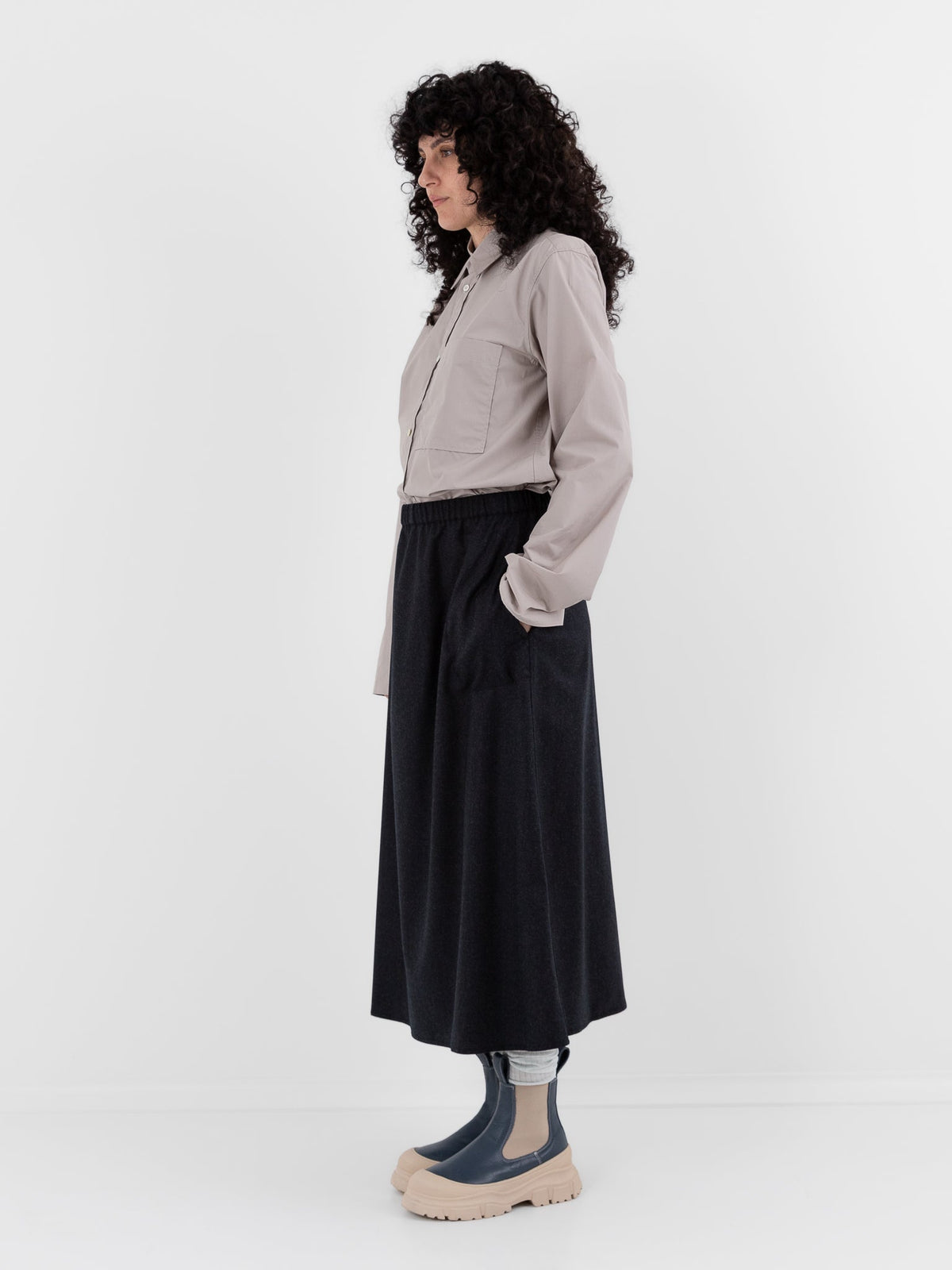 Sofie D'Hoore Synne Skirt in Charcoal Melange - SOFIE D'HOORE at Worthwhile - shop SKIRT
